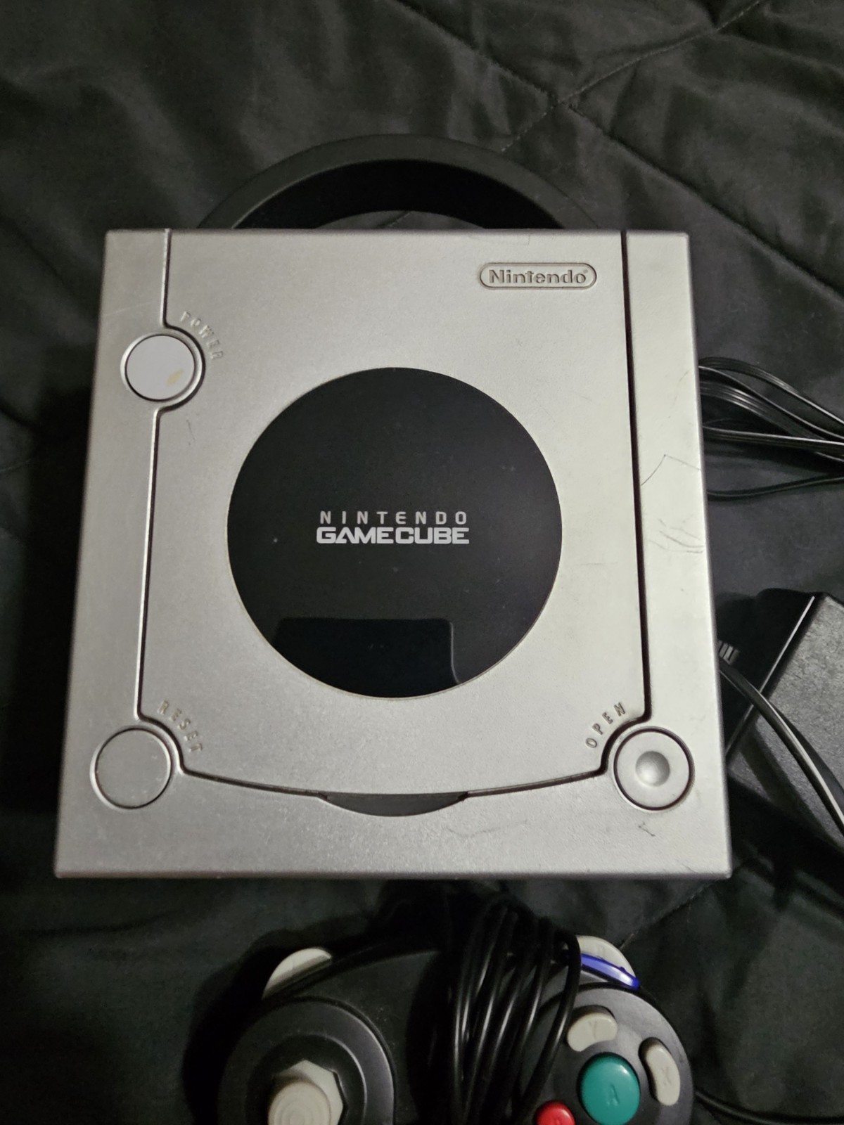 Platinum Gamecube With 3rd Party Cords And Controller