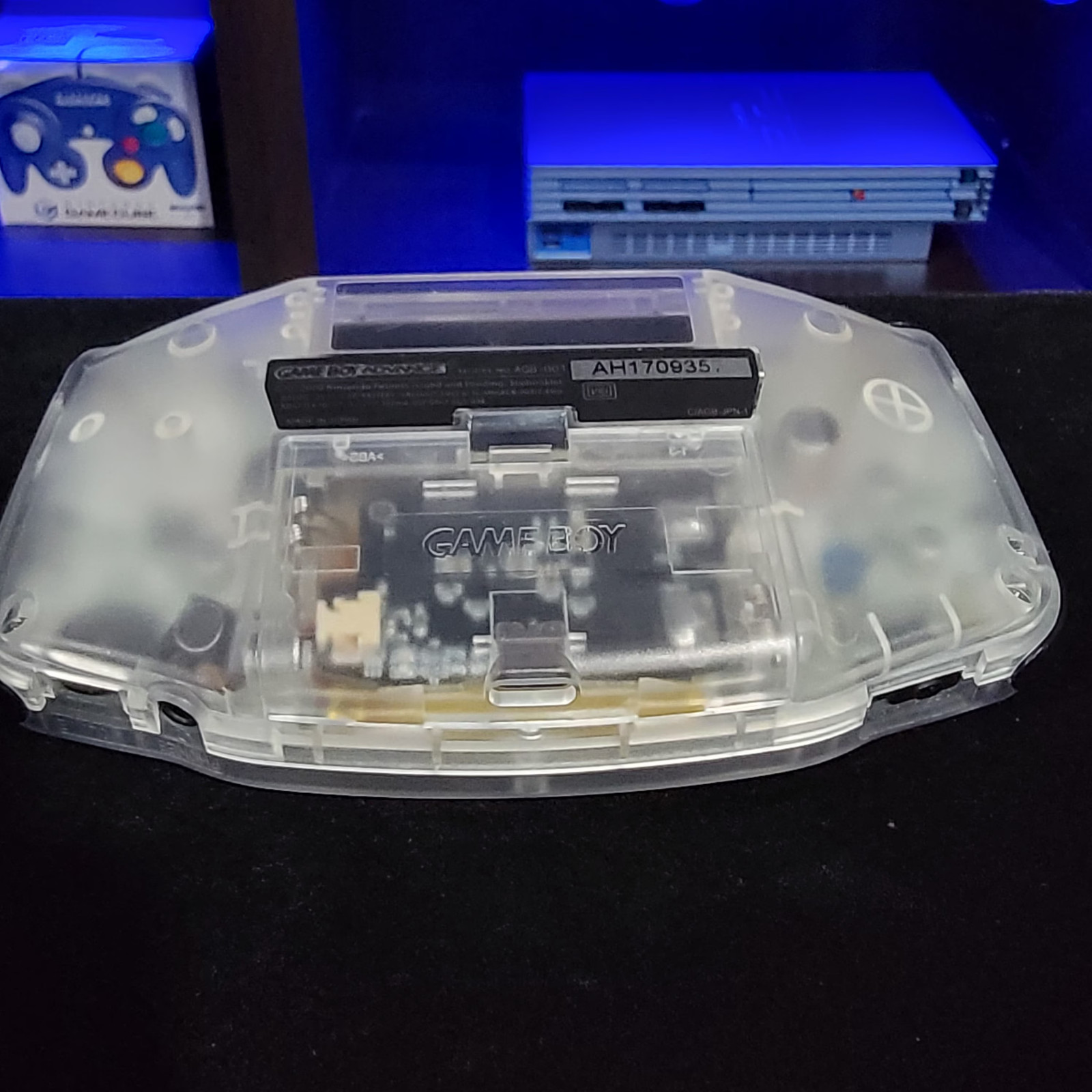 Clear Game Boy Advance GBA iPS Backlit LCD Usb-C 1800 mAh Rechargeable Battery