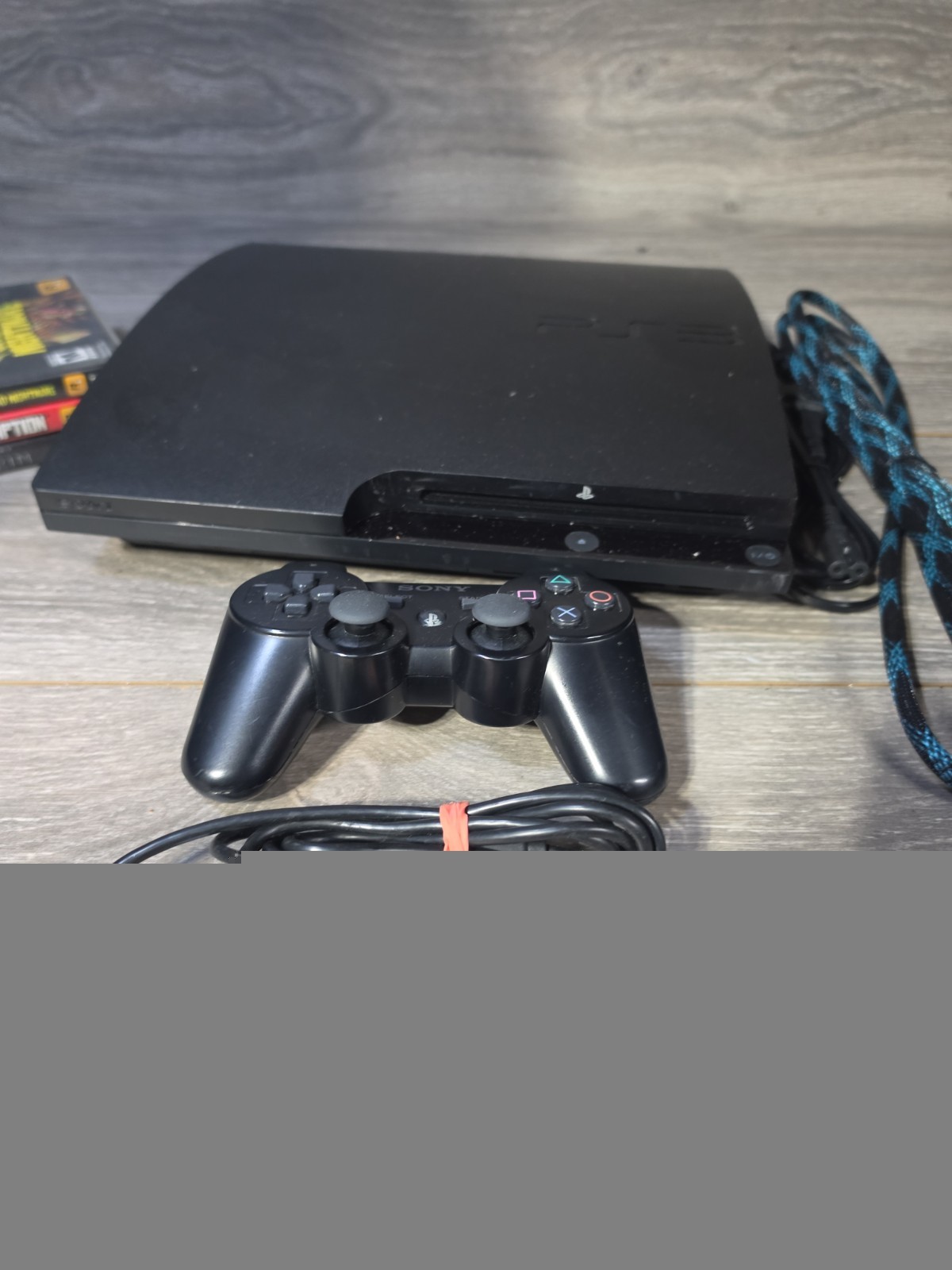 Sony PlayStation 3 Slim PS3 Console CECH-3001A W/ 3 Games & Controller Tested