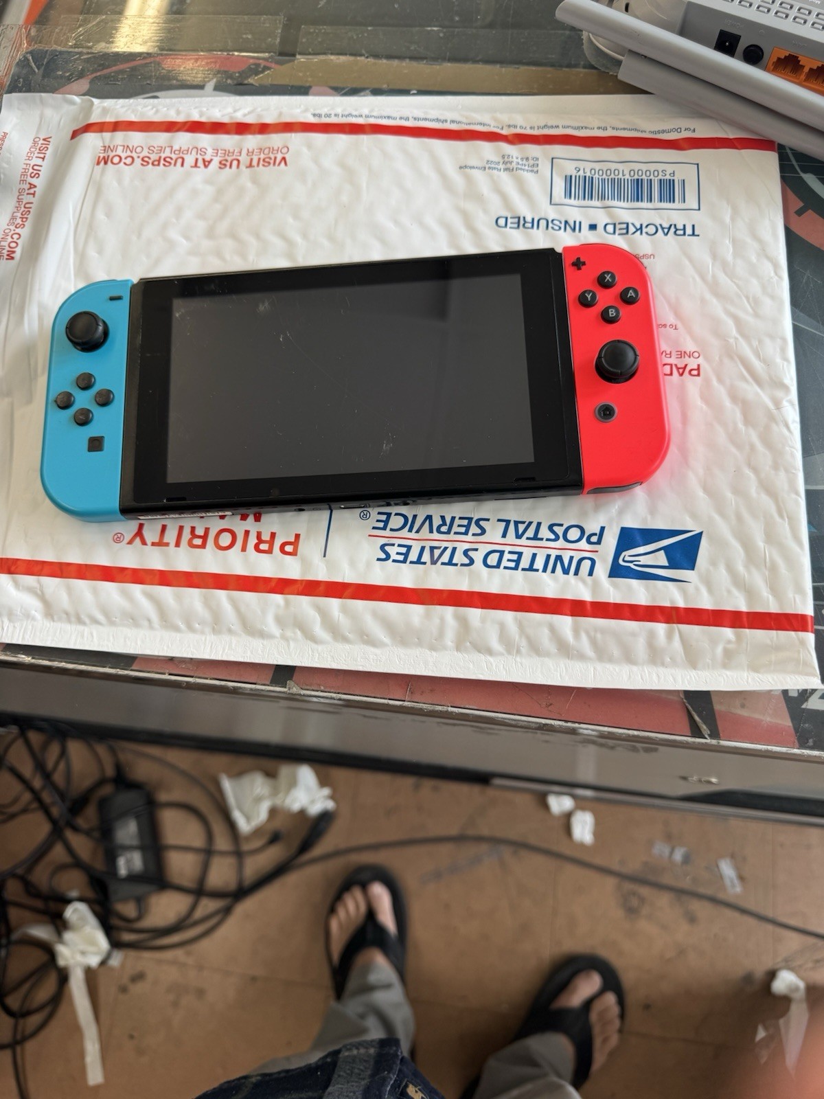 Nintendo Switch Console Neon Blue Red Joy-Con Handheld w/ Screen Scuffs