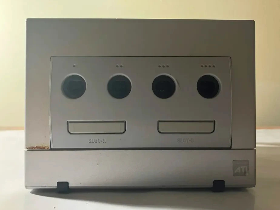 Nintendo GameCube Platinum Silver DOL-101 Console Tested w/ Controller Cables