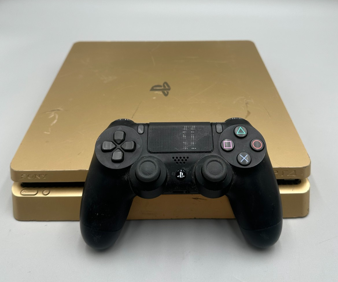 Sony PlayStation 4 Slim CUH-2015B 1TB Gold Gaming Console+Black Control+PowerS C