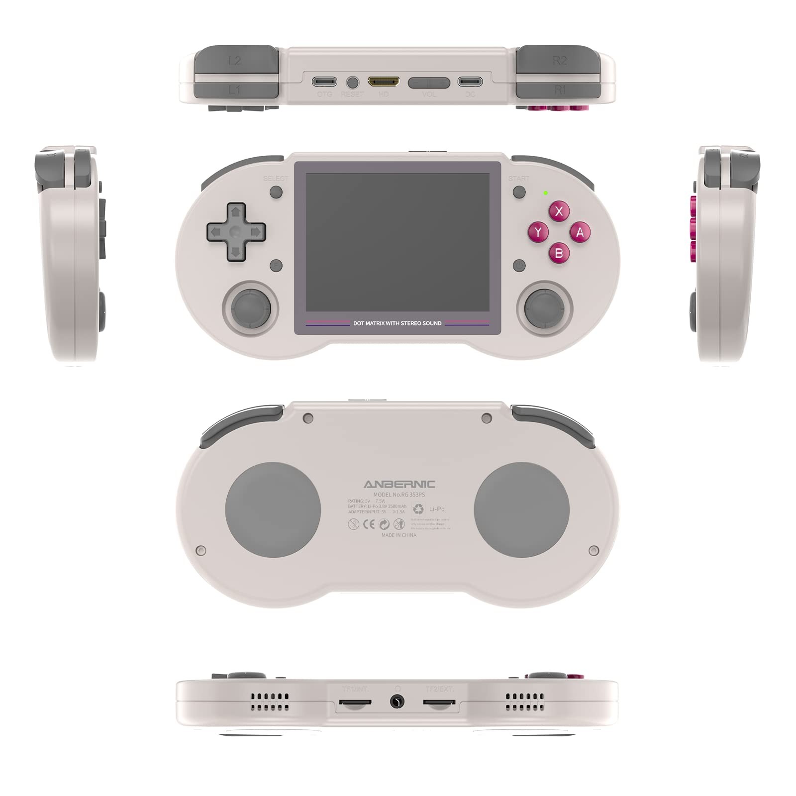 RG353PS Retro Handheld Game Console , Single Linux System RK3566 Chip 3.5 Inch