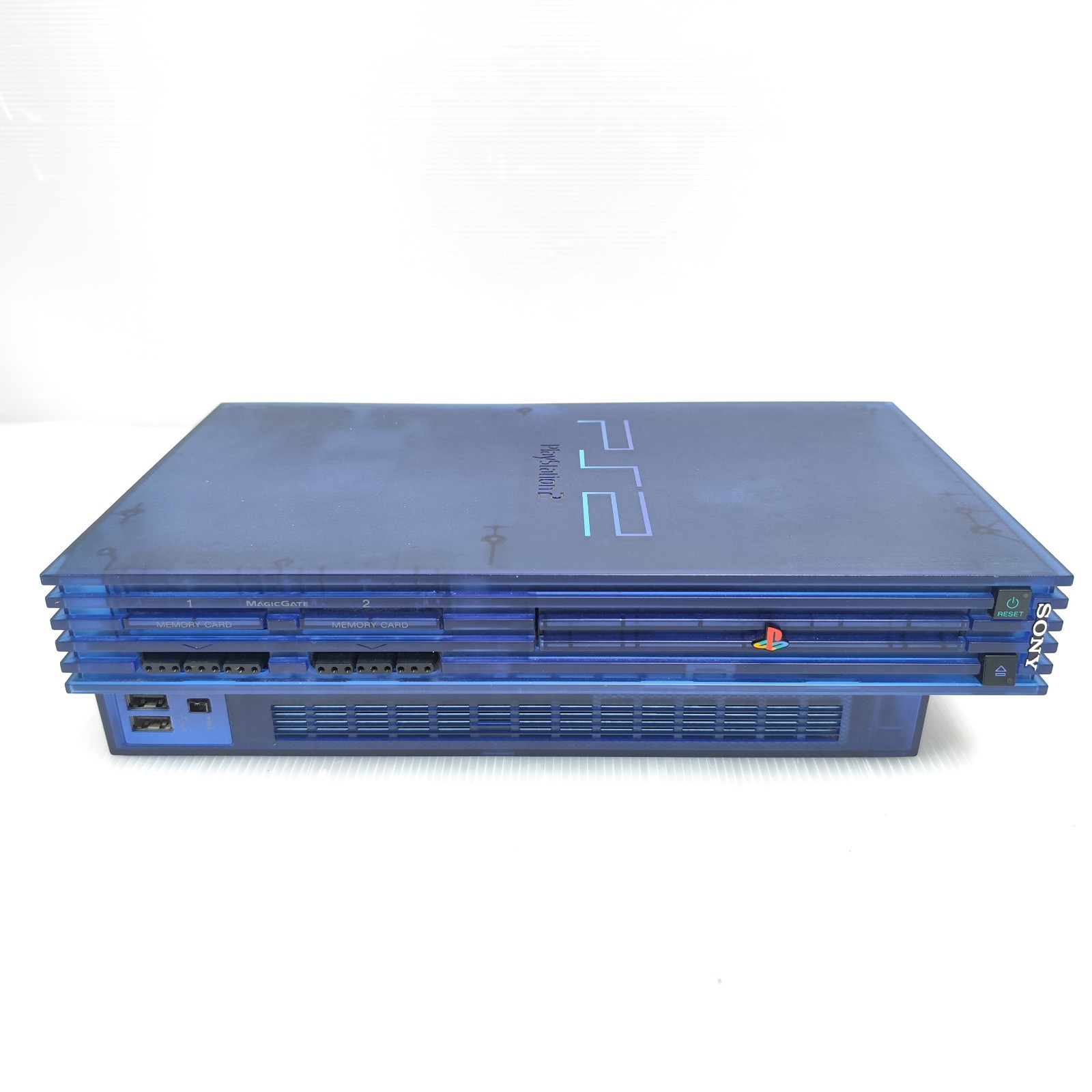 SONY PS2 Fat Game Console Set Boxed SCPH-37000L Ocean Blue NTSC-J JAPAN