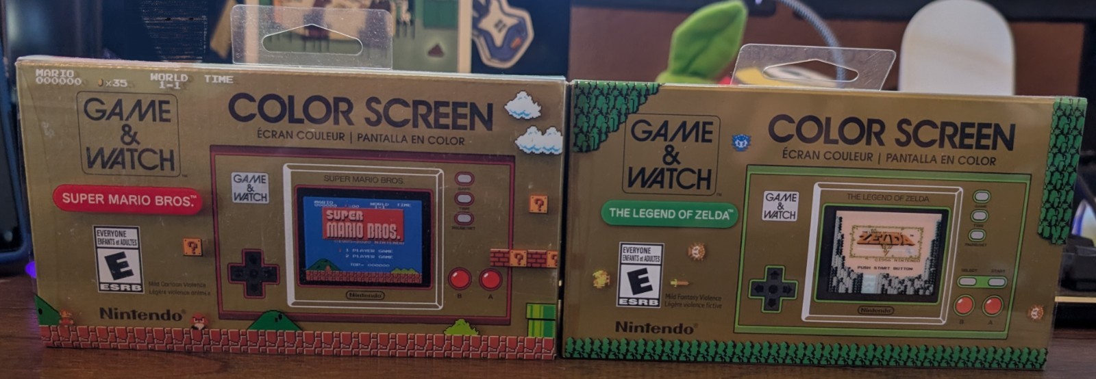 Nintendo Game & Watch Color Screen Legend Of Zelda And Super Mario Bros Set New