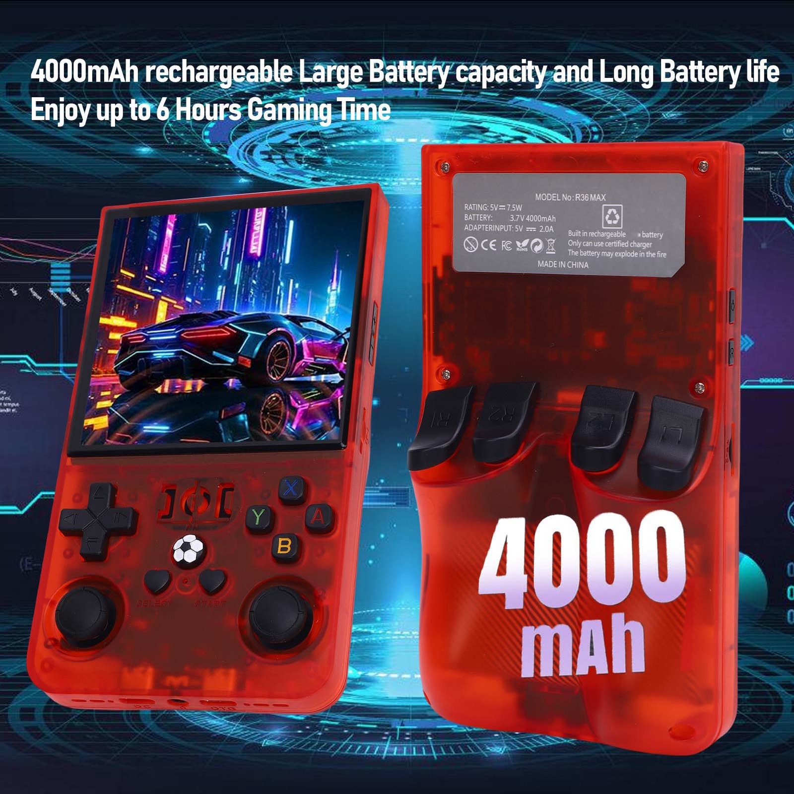 Handheld Game Console For System Open Source 4 Inch Screen 720×720 Po LIZZ