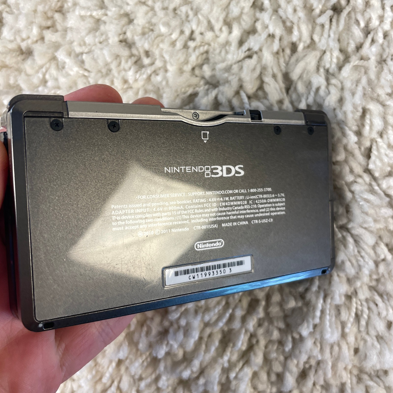 Nintendo 3DS Cosmo Black Launch Handheld Console System CTR-001 Read