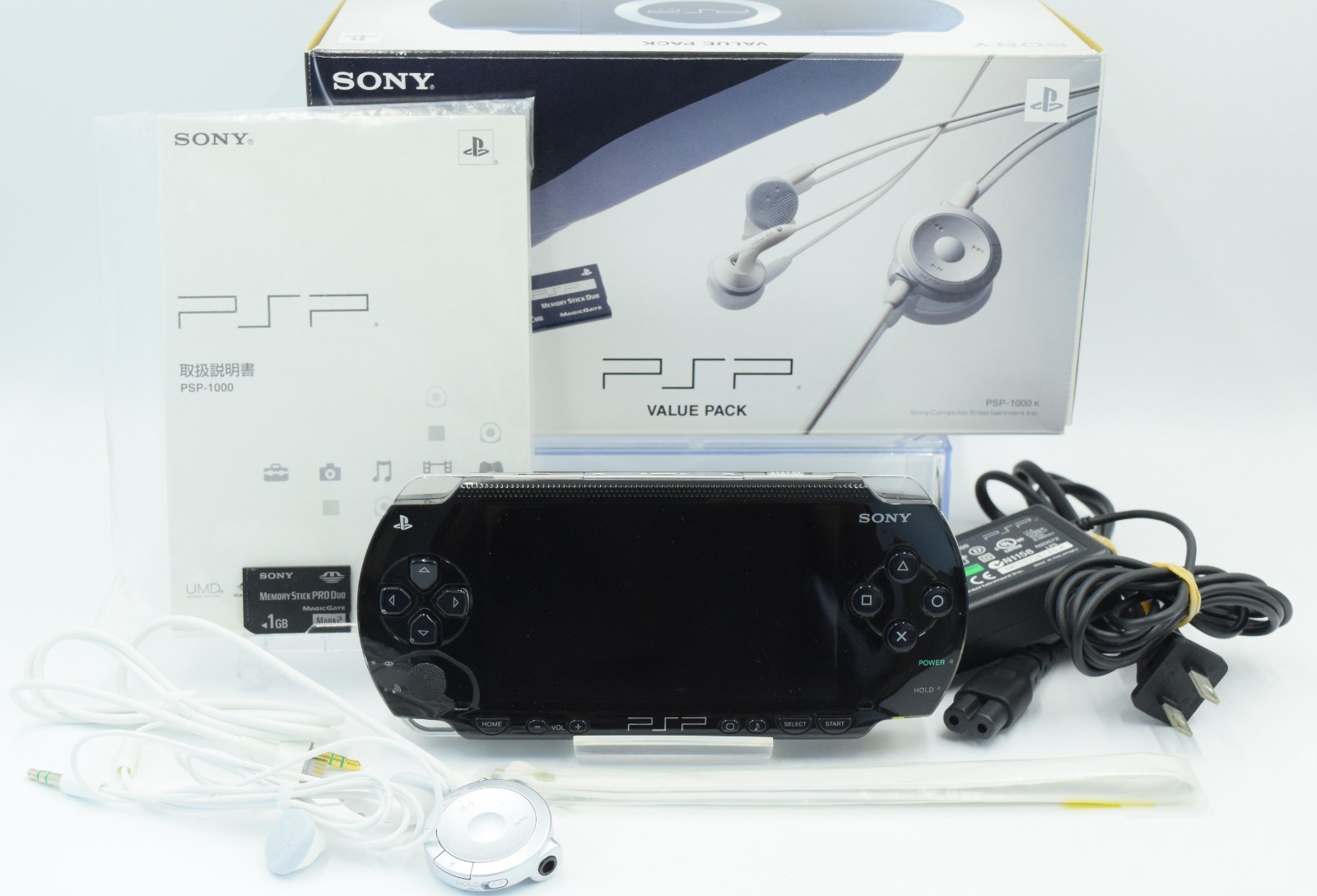 Sony PSP 1000 Console Black With Original Box Tested Working Good Genuine Japan