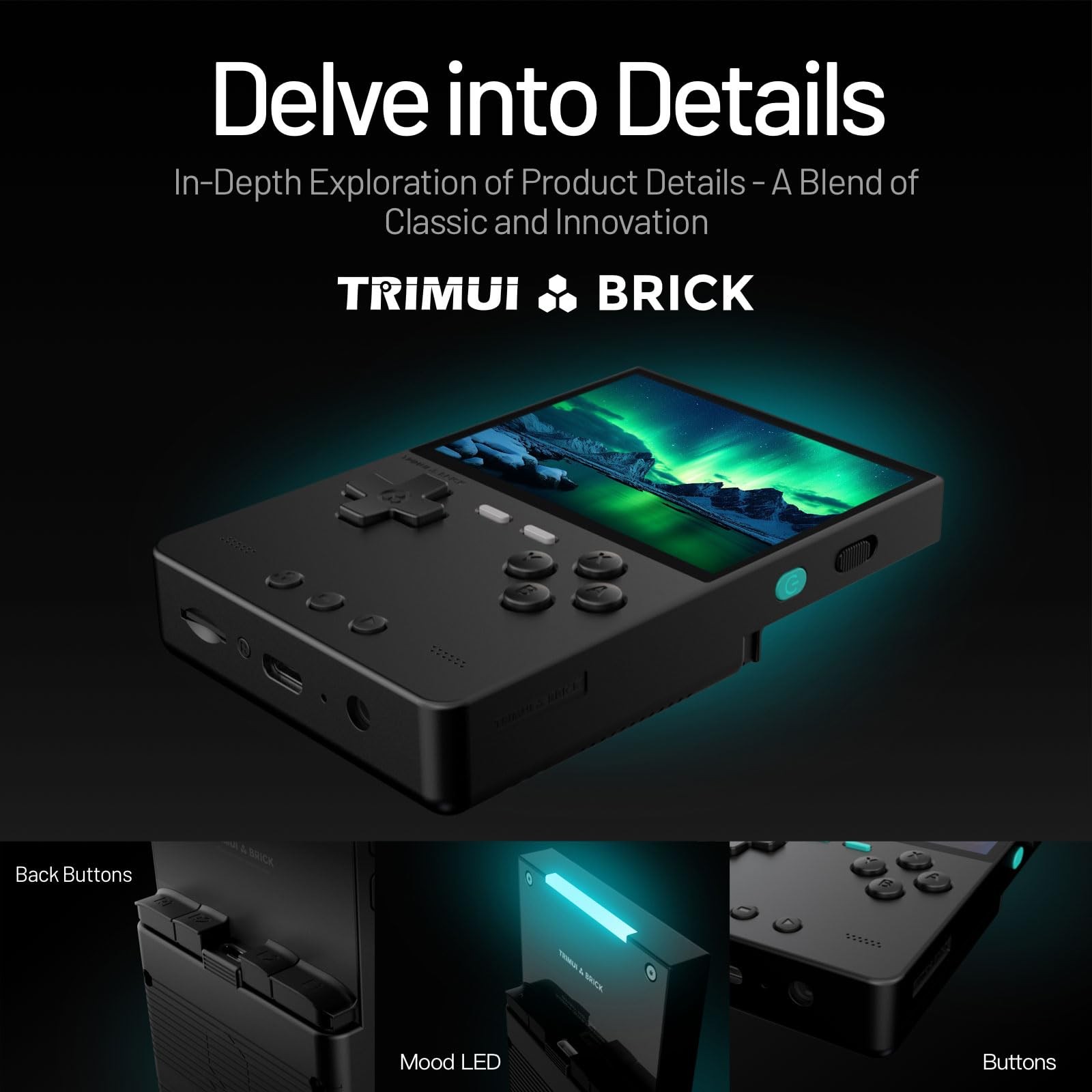 Trimui Brick Handheld Game Console 3.2-Inches Display Game Console,1024×768 I…