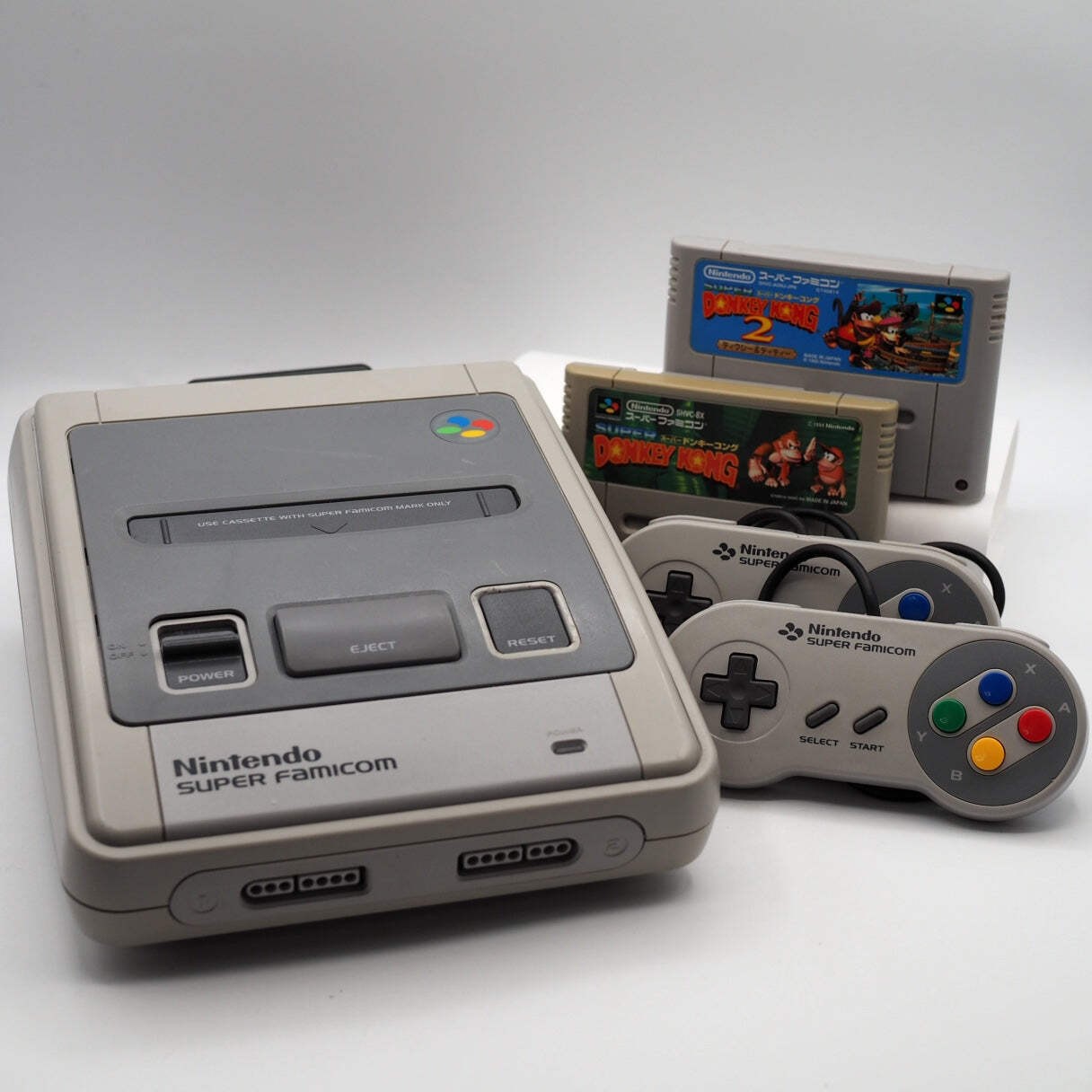 Nintendo Super Famicom Console system w/ Donkey Kong & Donkey Kong 2 NTSC-J
