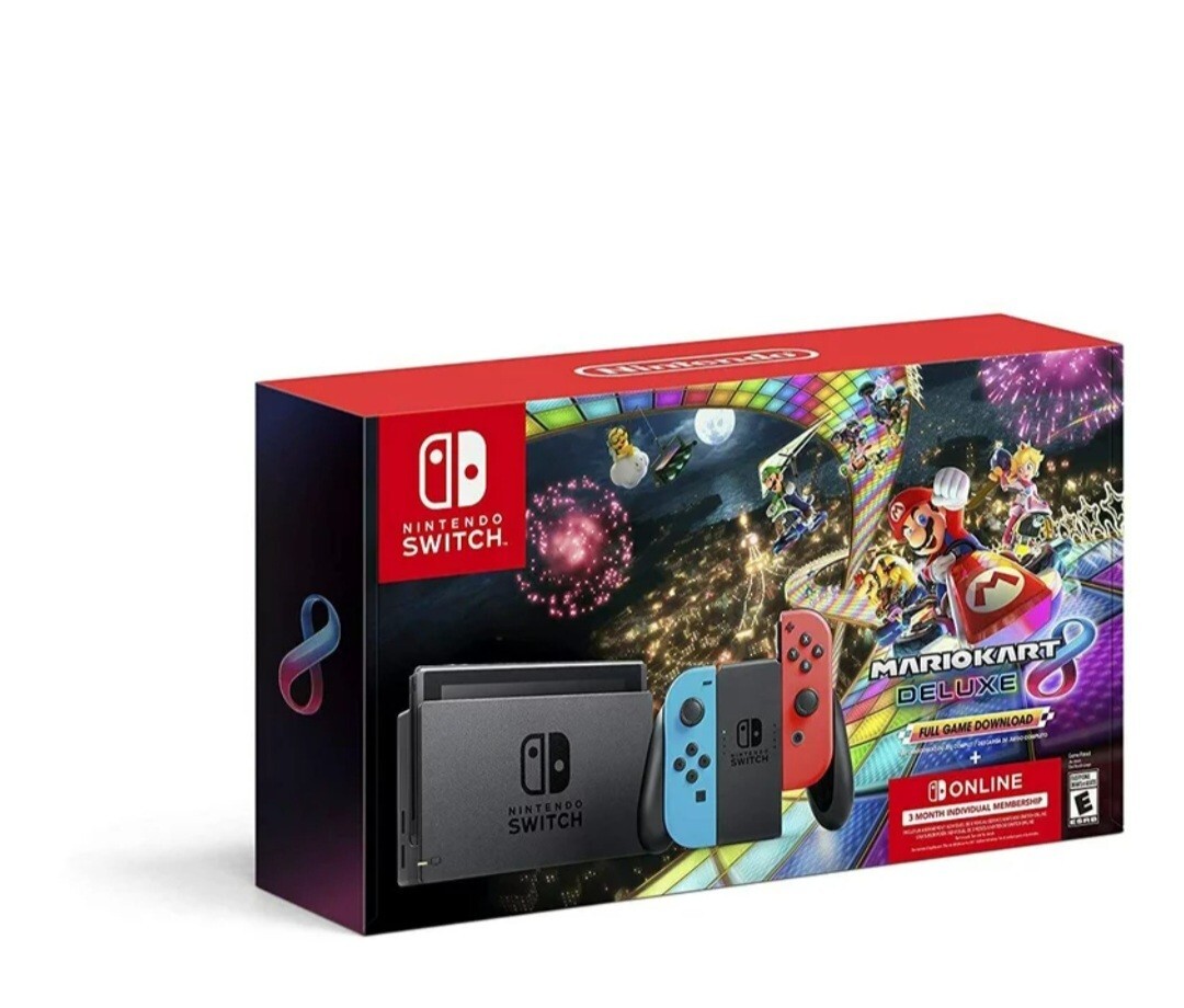 Nintendo Switch plus bonus mystery gift!! Blue and Red Joy-Con Controllers