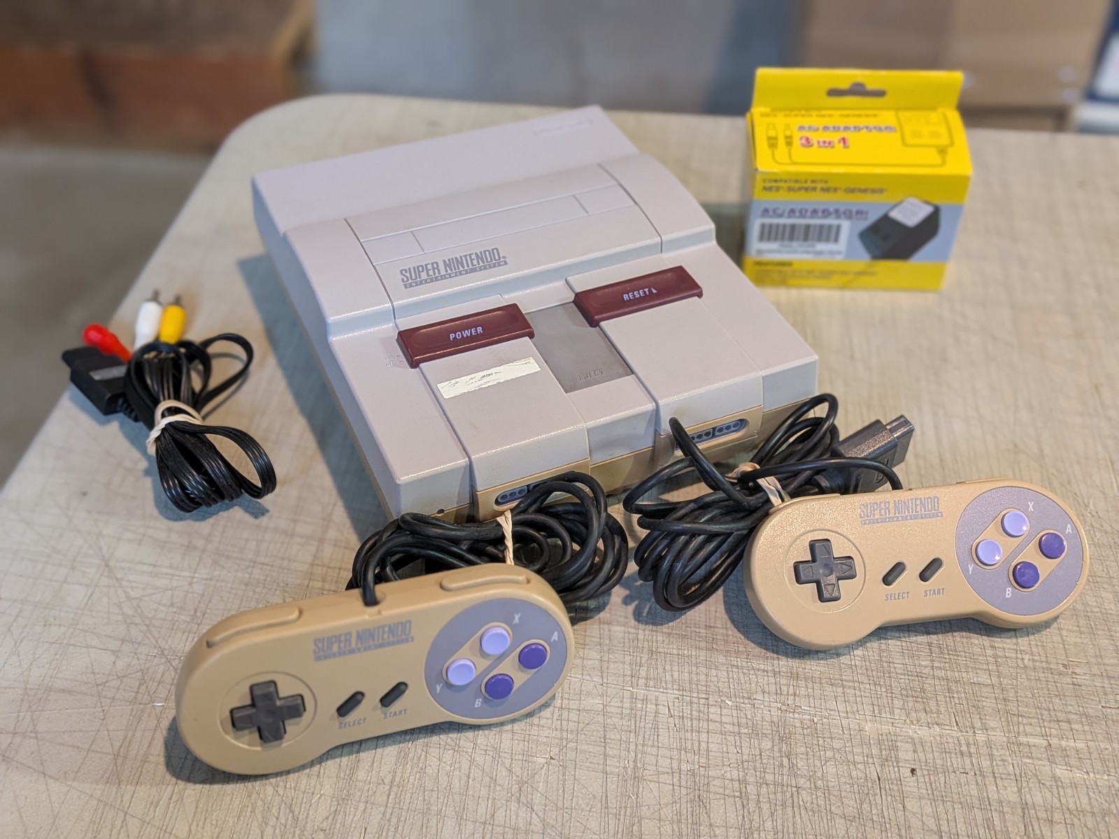Super Nintendo SNES Console Bundle 2x OEM Controllers + Cords – 1 YEAR WARRANTY!