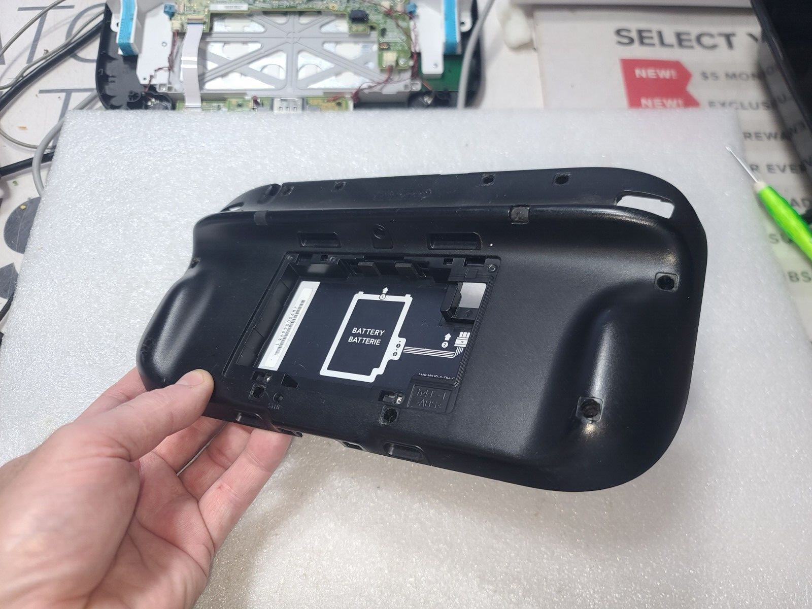 Nintendo Wii U Black Gamepad EMPTY Back Cover ONLY-Just OK Cosmetic-READ ALL