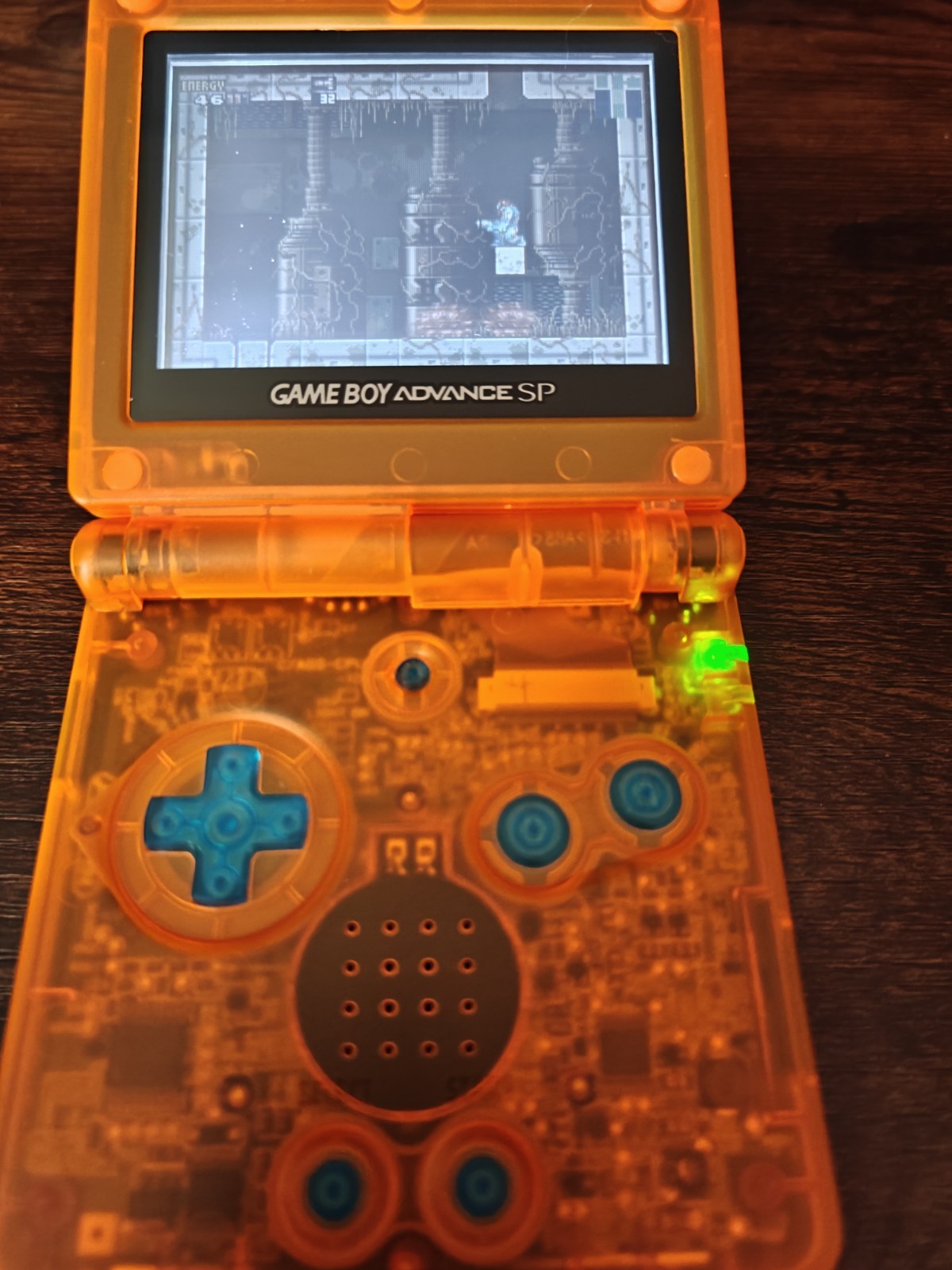 Nintendo Game Boy Advance SP AGS 001 Clear *Clear Orange* Very Clean GBA SP*