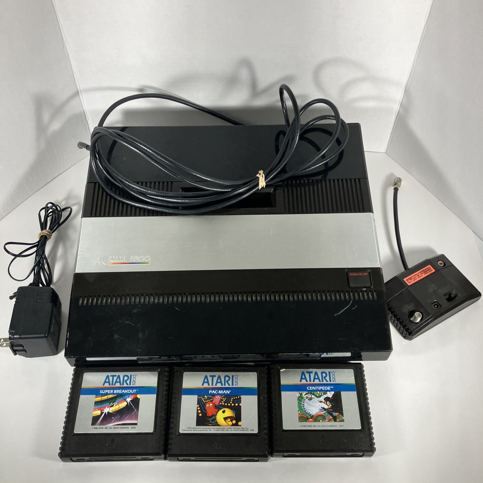 Atari 5200 Console Bundle Power Supply Hookup Cables Games