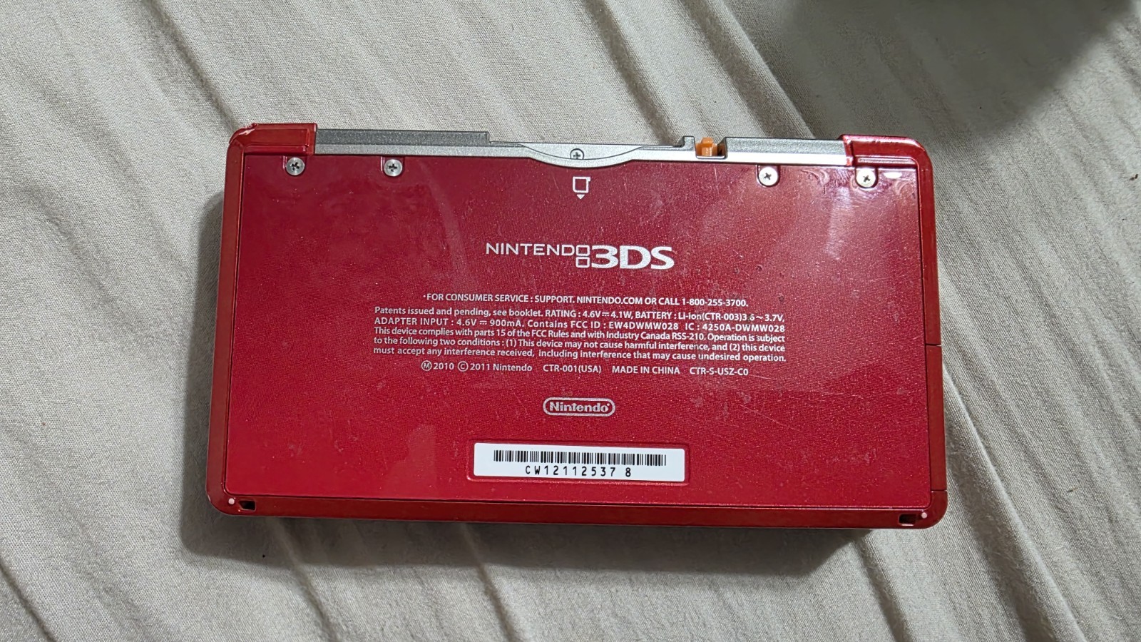 Nintendo 3DS Handheld System – USBC Charge Port – Flame Red