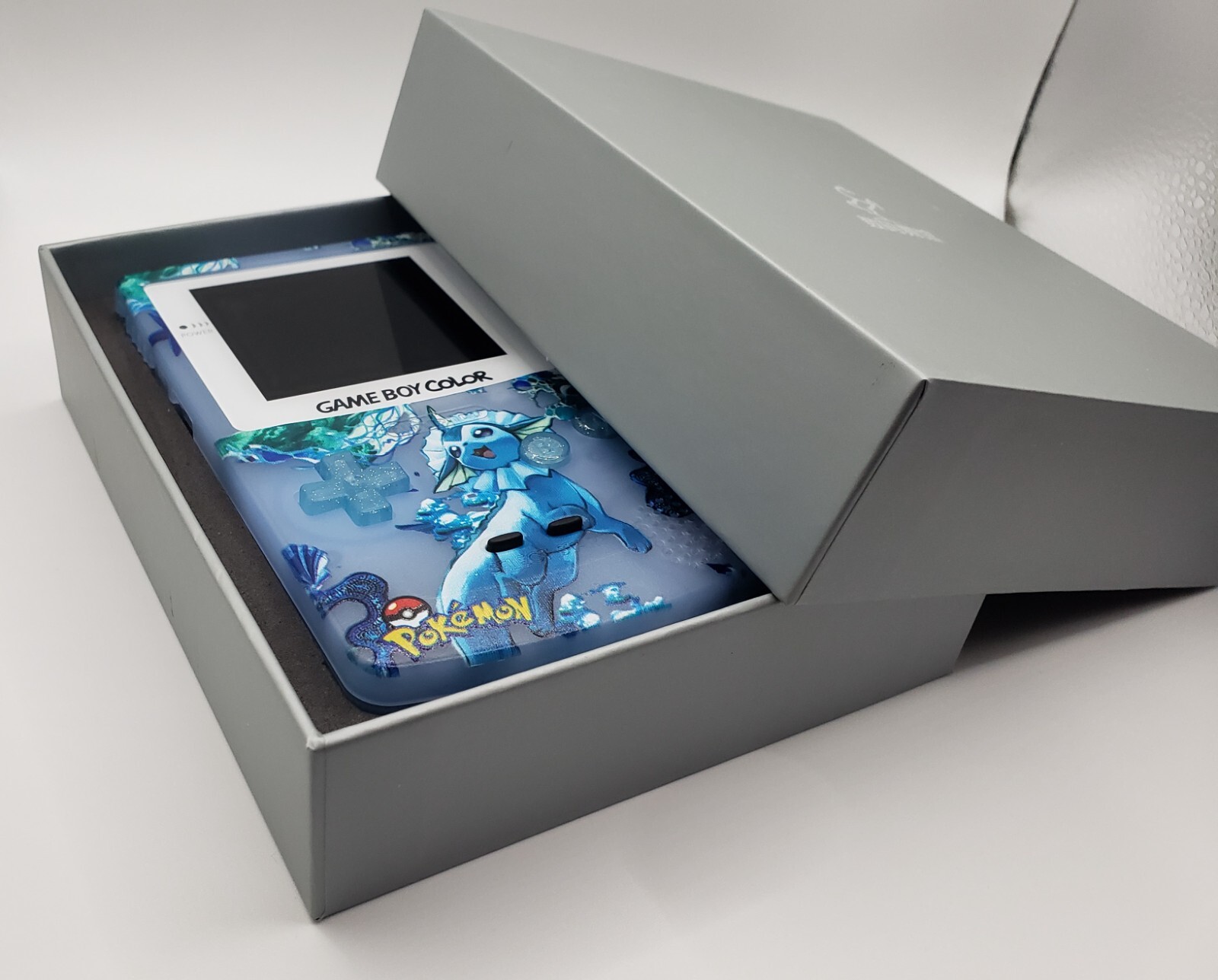 Funnyplaying IPS Backlit Gameboy Color & Case, GBC Custom Pokemon Vaporeon