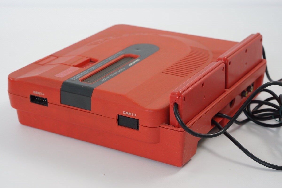 TWIN FAMICOM SHARP Console AN500-R Red wz Games Tested System JAPAN 466197