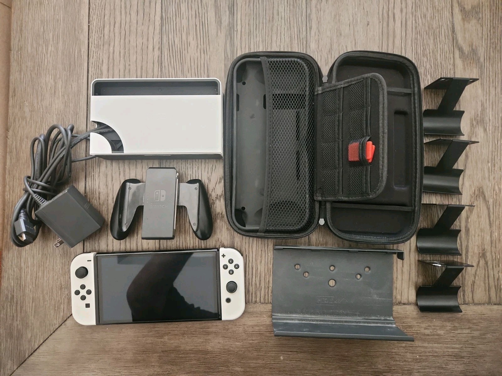 Nintendo Switch OLED Console White With Controller, Case, And Wall Mount