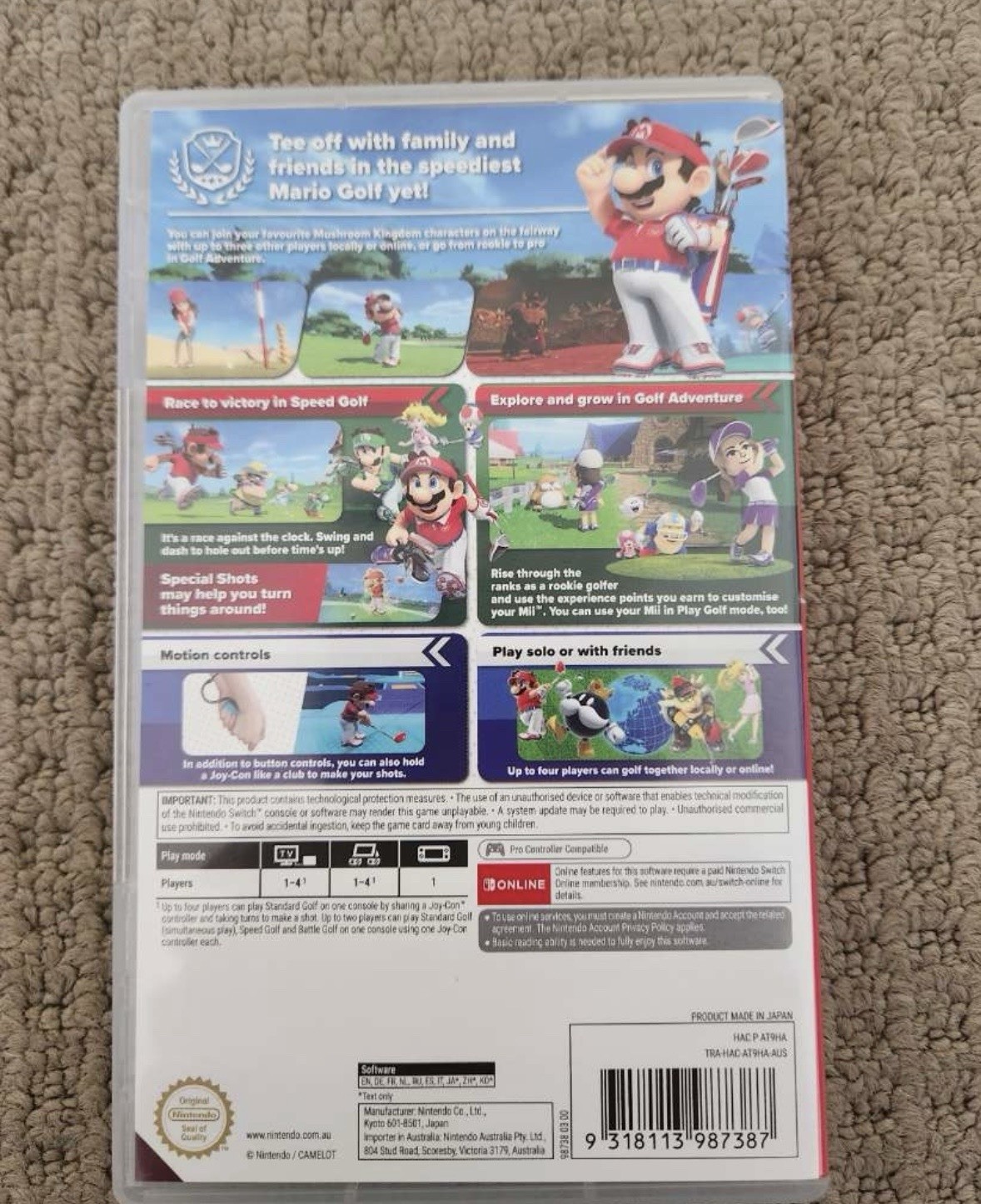 Nintendo Switch, Box, Controller With 3 Games – Mario Golf, Splatoon 3, Pokémon