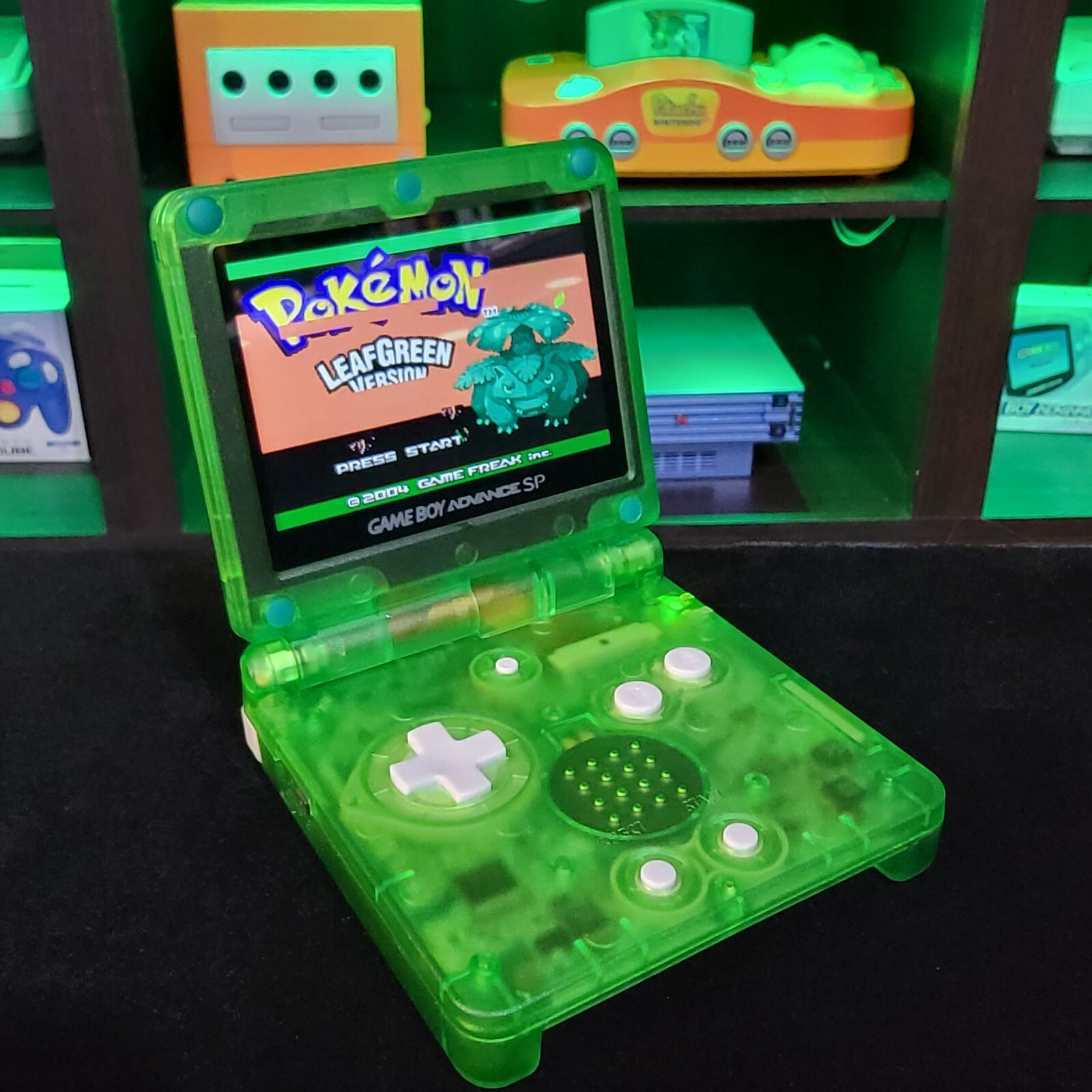Lime Green Nintendo Game Boy Advance GBA SP IPS MOD Adjustable Brightness
