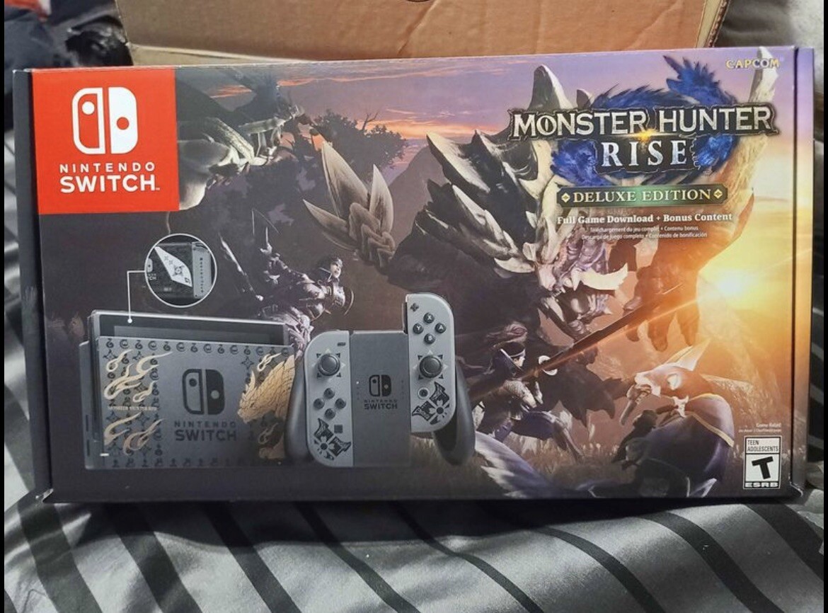 New & Sealed Nintendo Switch MONSTER HUNTER RISE Deluxe Edition – Gray/Gray