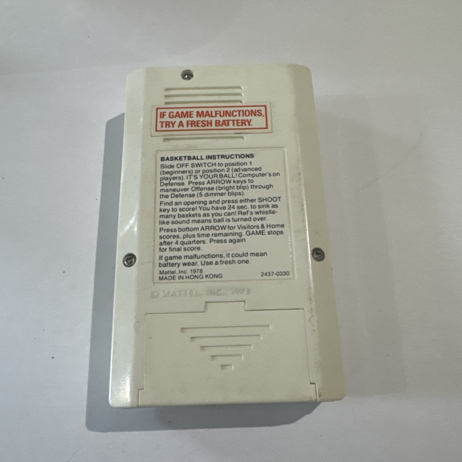 Mattel Electronics Vintage Handheld Basketball Game Tested 1978 Pre-owned WORKS!