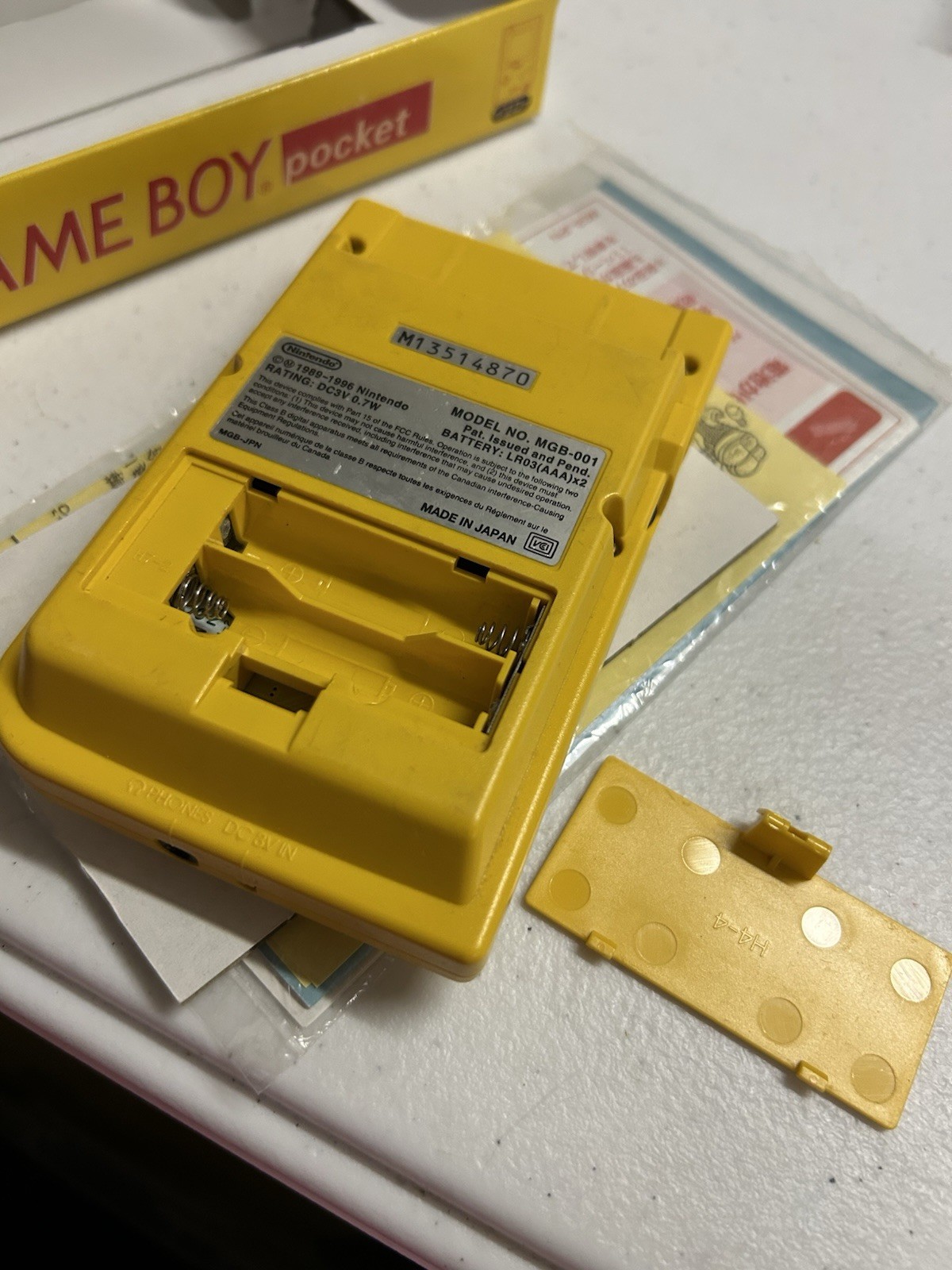 Nintendo Gameboy Pocket Console Yellow Japan GB with box US SELLER