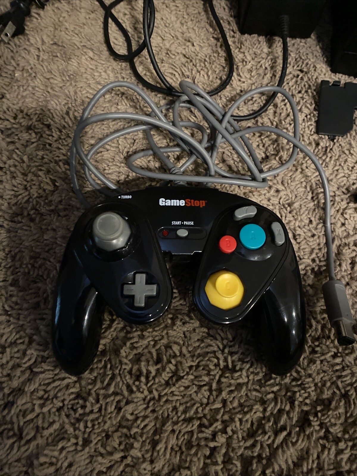 Nintendo Gamecube Black Console + Cables 2 Controllers Tested And Works DOL-101