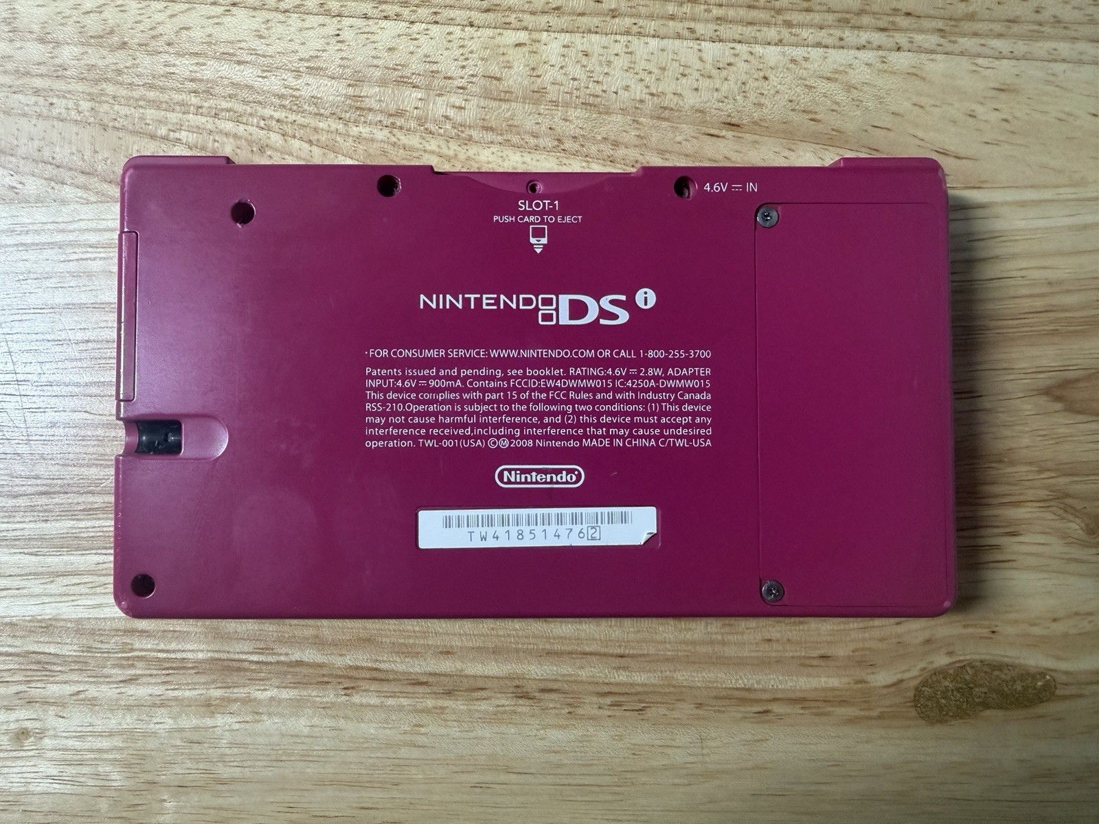Nintendo DSi Hot Pink For Parts Or Repair (Untested) No Charger Included