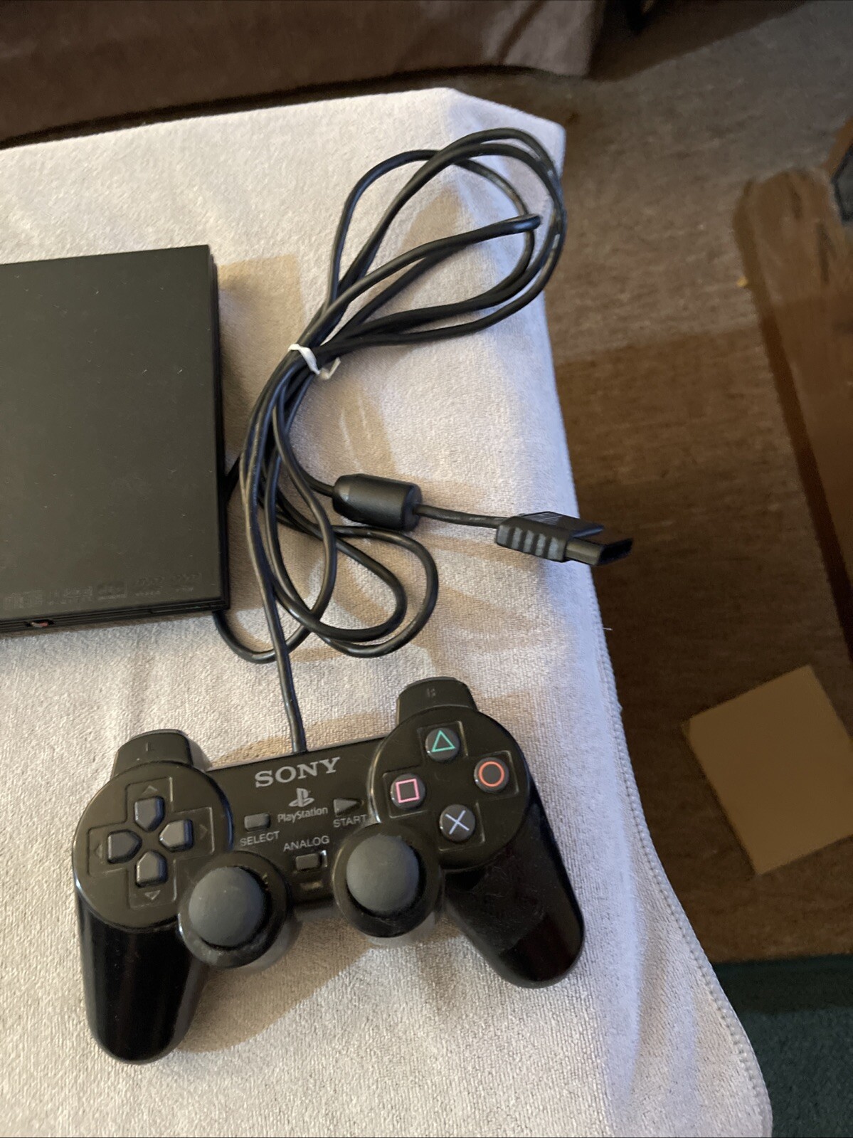 Sony PlayStation 2 Slim Console (SCPH-70012) Cords Controller Memory Card & HDD