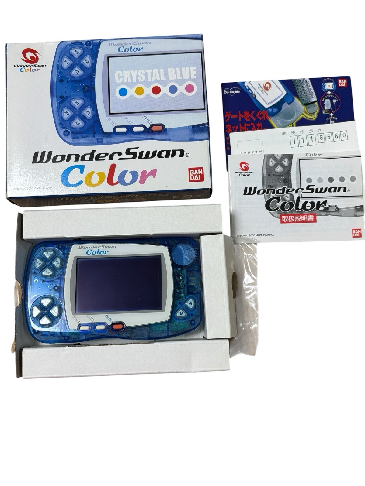 WonderSwan Color Crystal Blue Console Boxed Tested Working Japan