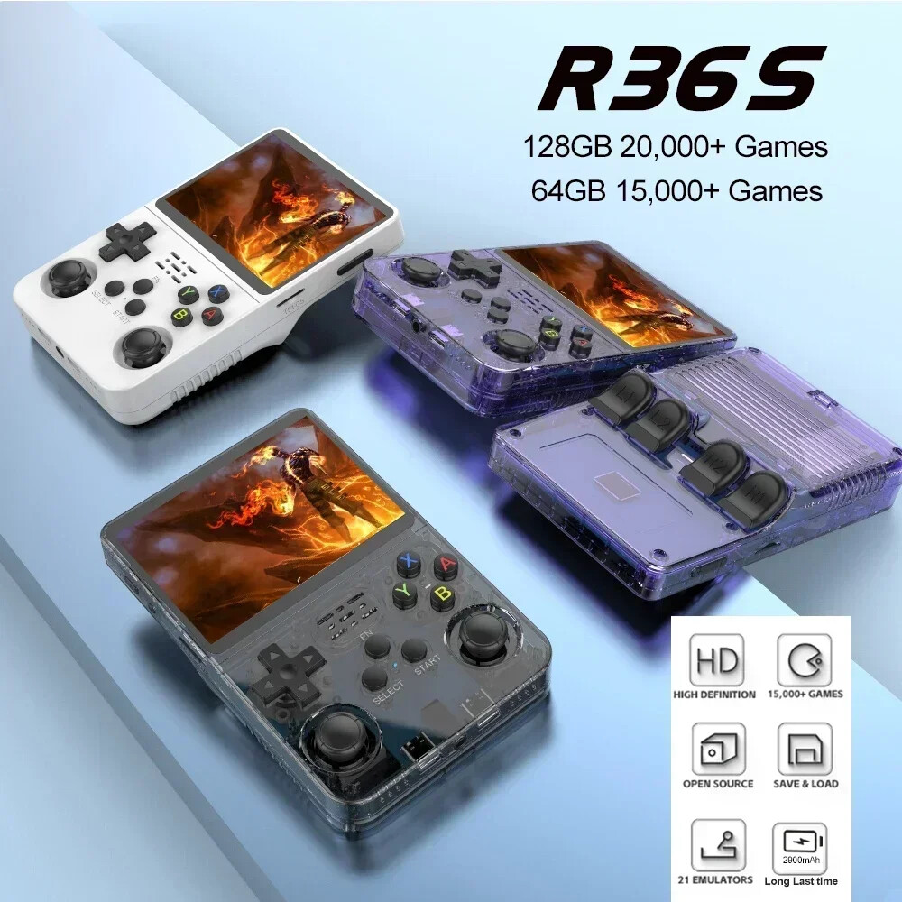 NEW Retro Handheld Game Console 3.5”IPS Screen Portable Pocket Console 64/128GB