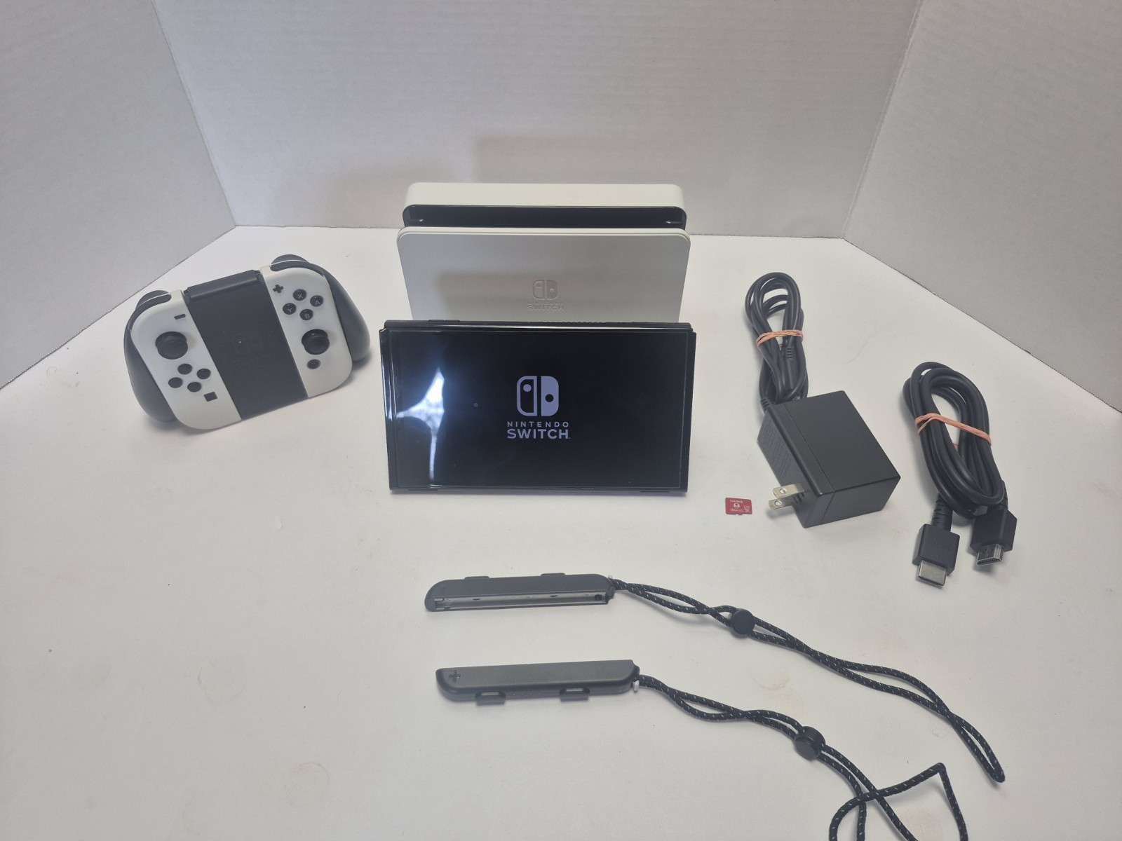 Nintendo Switch 64GB OLED White Console+Joy Con+Dock+Charger +HDMI+ +128GB SD