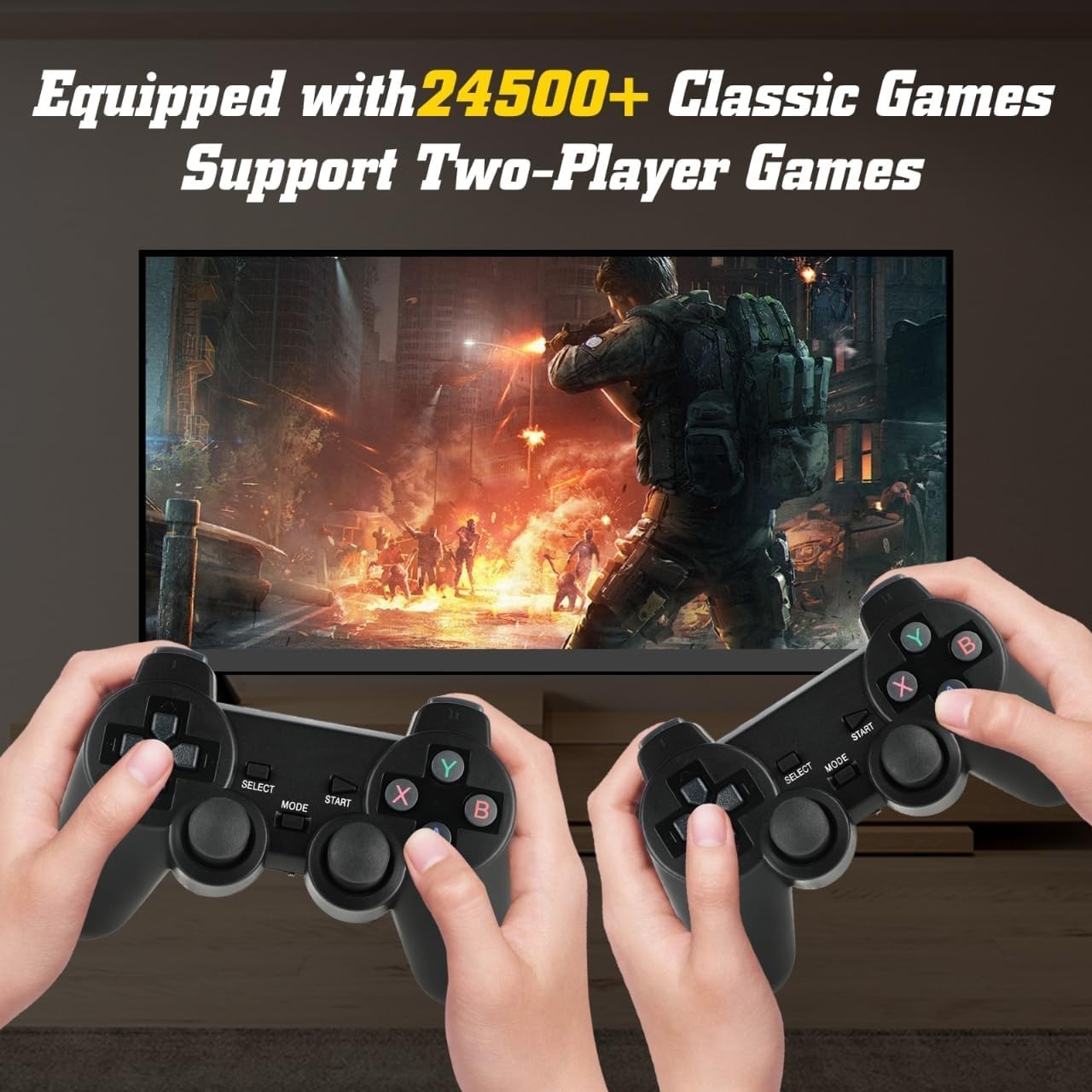2-Player Wireless Retro Gaming Console with 4K Output – 24500 Games Included