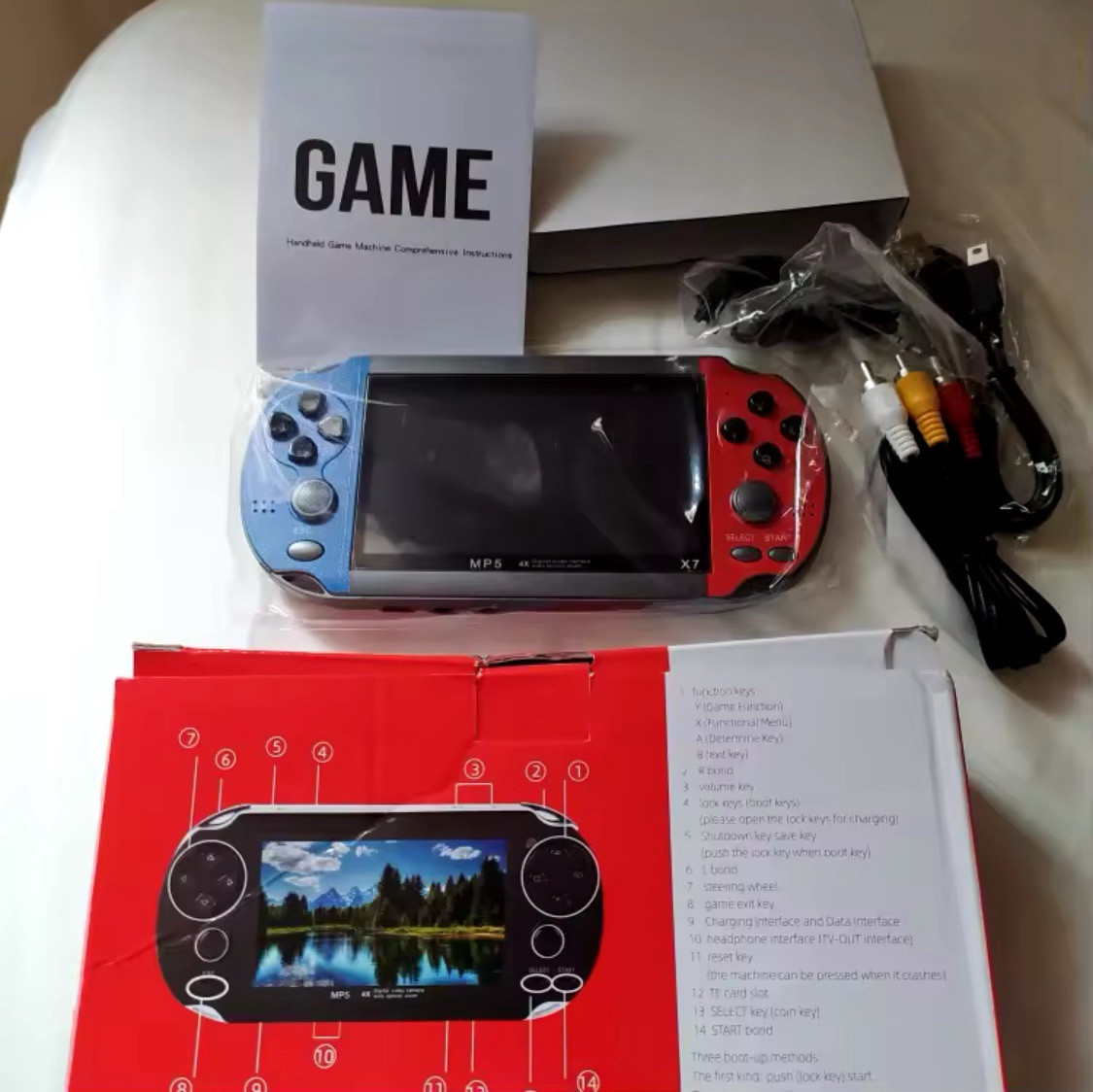 GAMINJA X7 4.3″ IPS HD Screen Handheld Game Console 10,000+ Games 800x480pixel