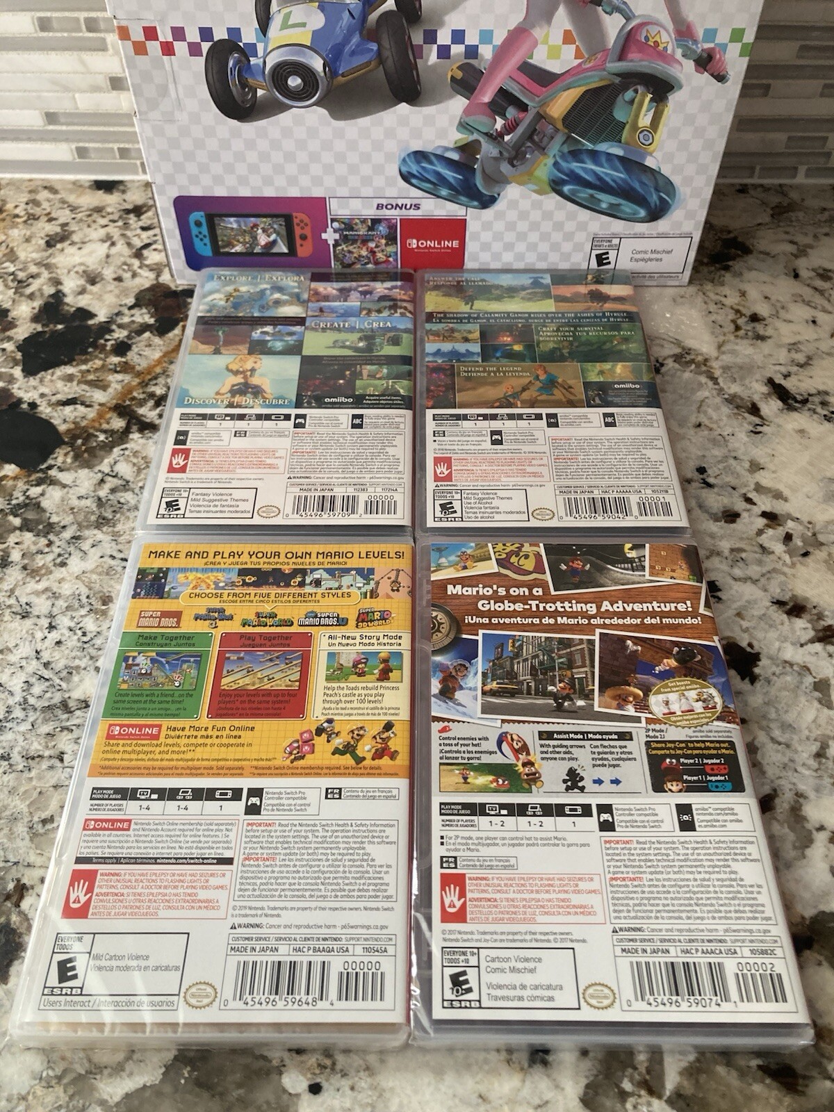 Nintendo Switch Mario Kart 8 Bundle + 4 Games of Choice Zelda Odyssey Maker NEW