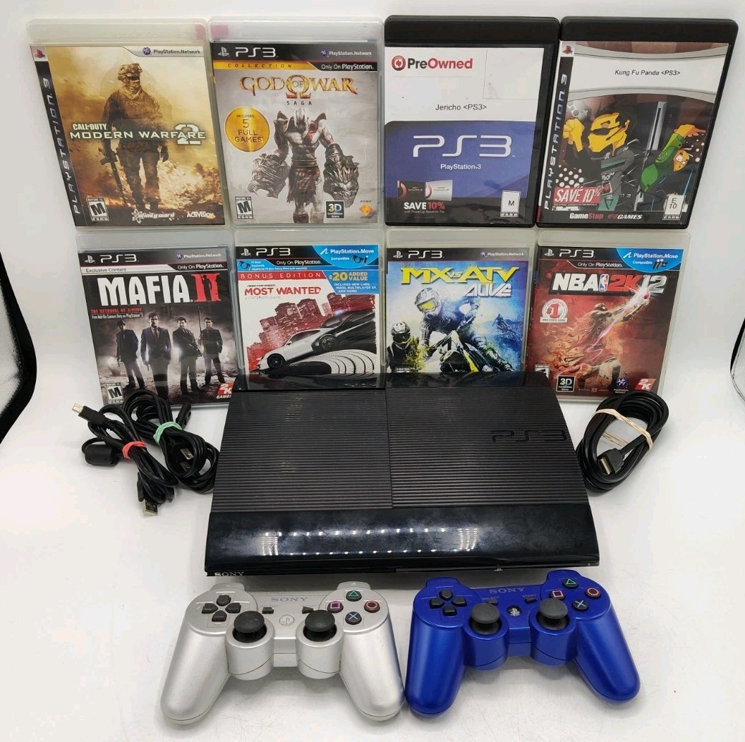 Sony Playstation 3 Super Slim 250GB Console CECH-4001B Bundle + 10 Games Tested!
