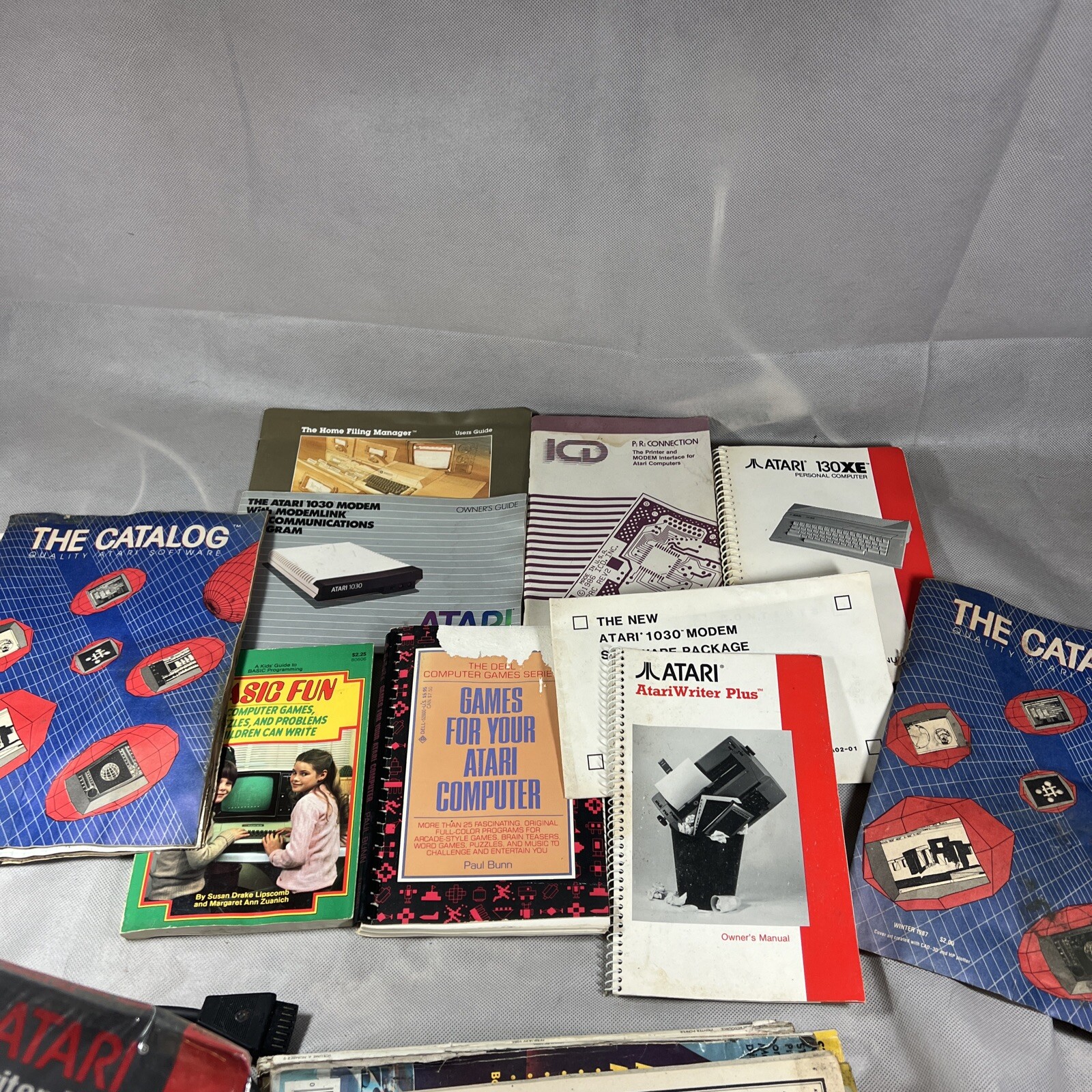 Atari 1050, 130 XE, 1030 Computer, Controllers, Games, Cords, & Manuals