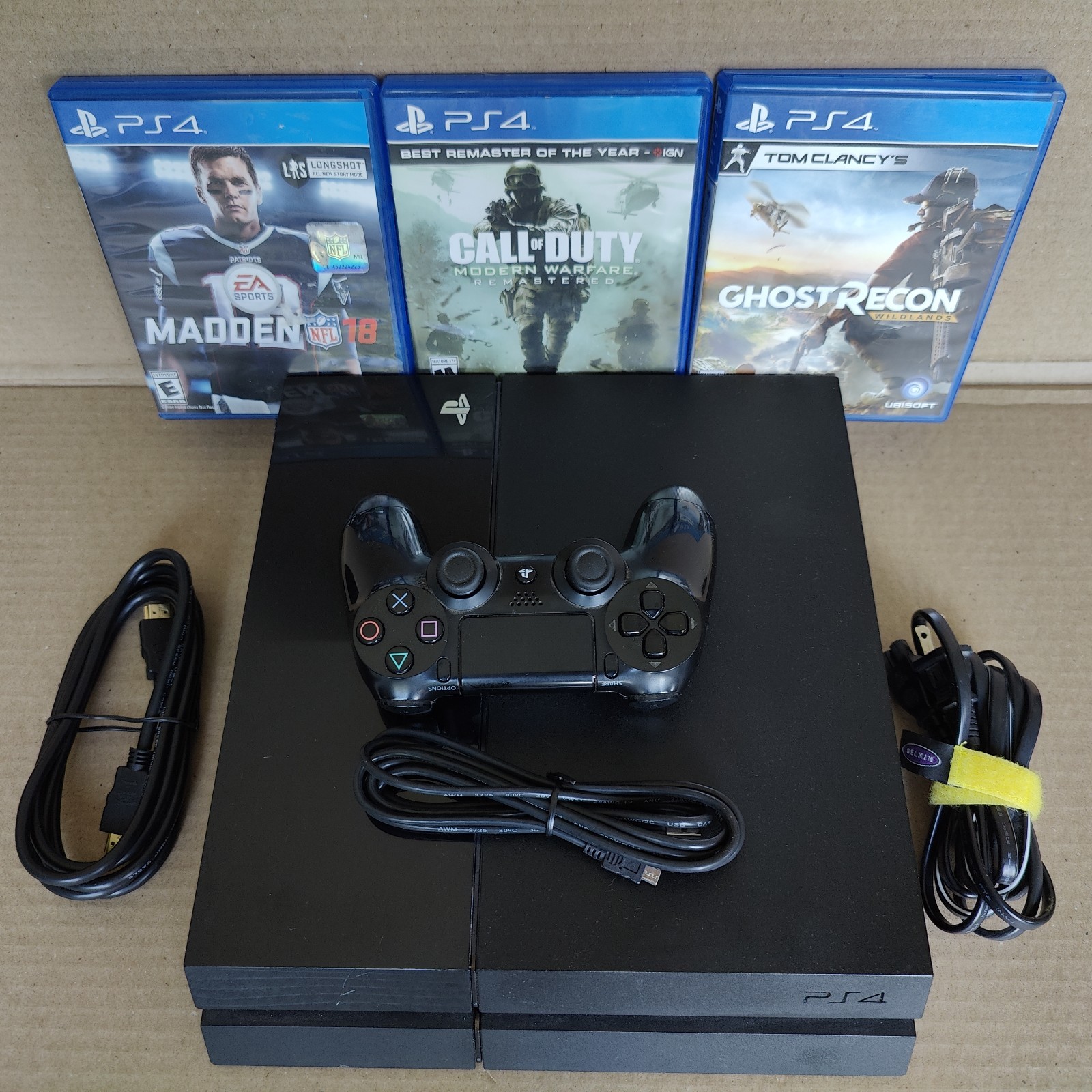 Sony PlayStation 4 500gb All The Wires One Controller 3 Games