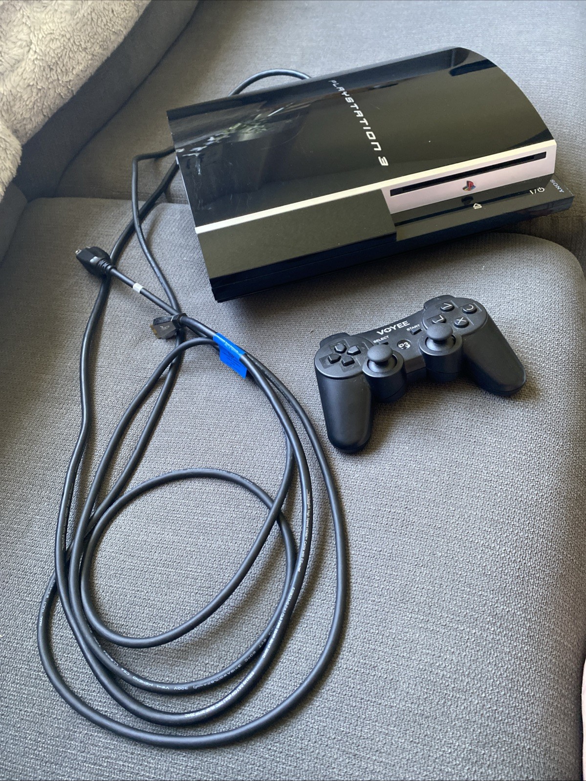 Sony Playstation 3 PS3 System Fat Console CECHP01 w/ Cables *TESTED WORKS*