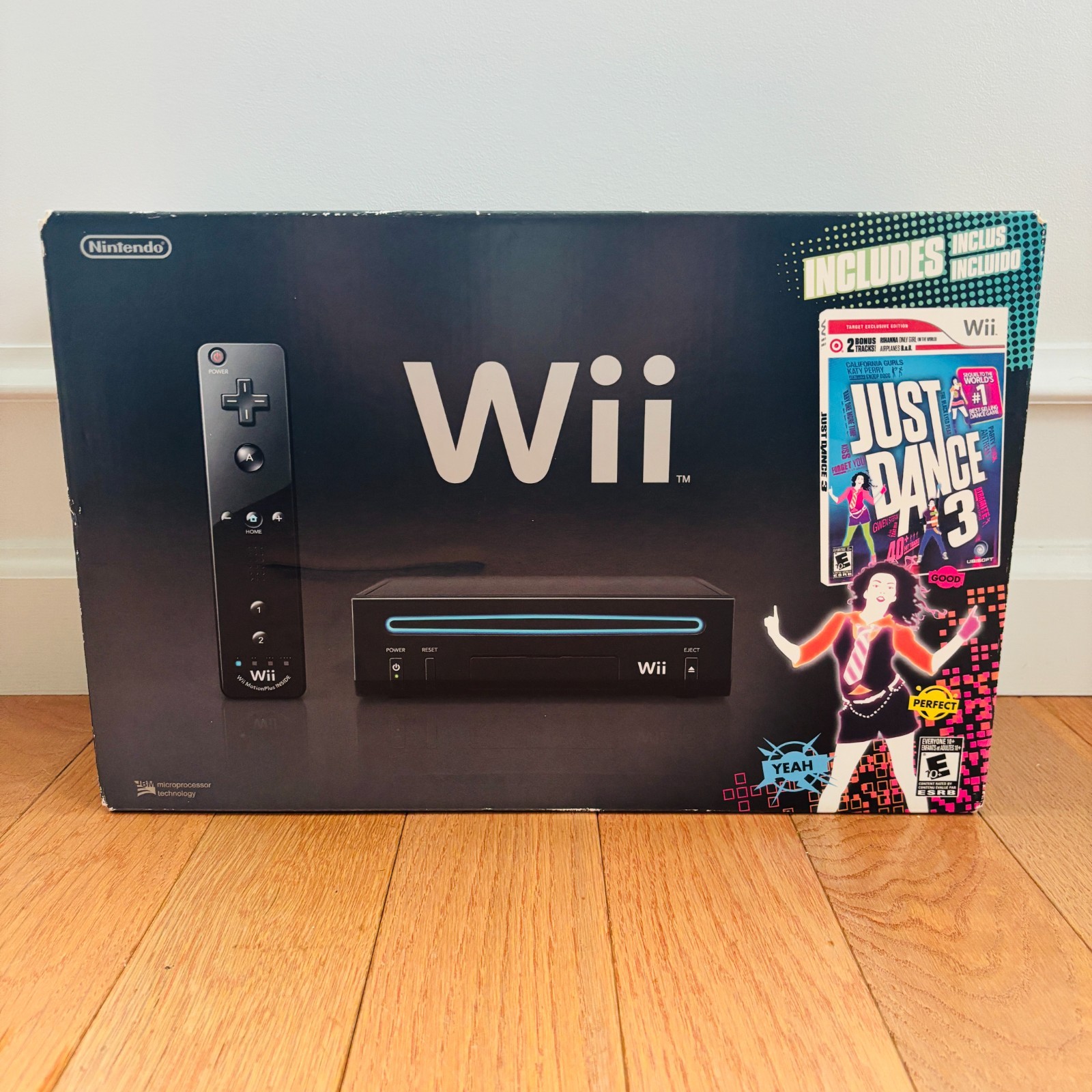 Nintendo Wii JUST DANCE 3 Console Bundle System Black Edition Sealed NEW IN BOX