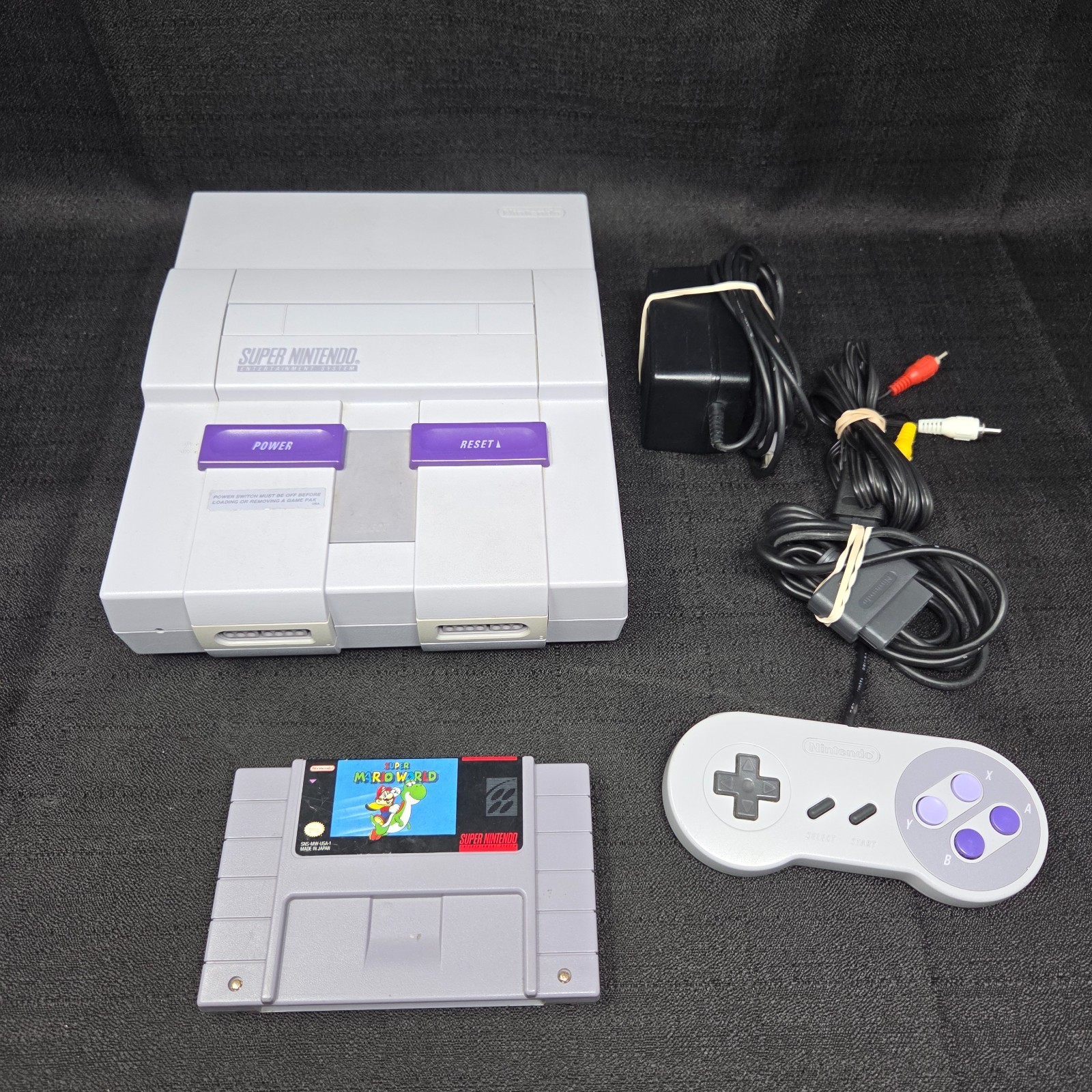 Super Nintendo SNES Console – OEM – 1 Original Controller + Super Mario World