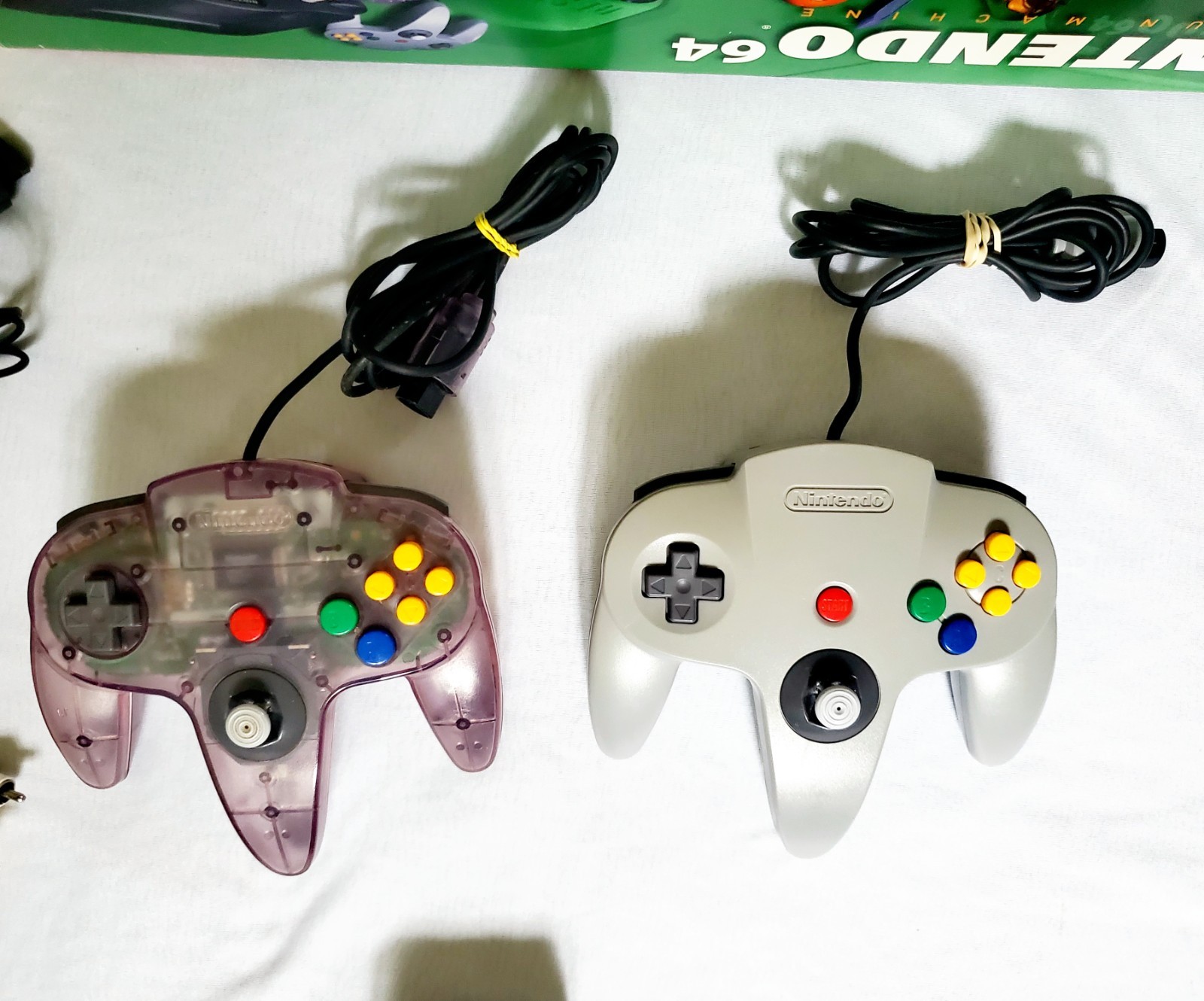NINTENDO 64 N64 ATOMIC PURPLE CONTROLLER Complete CIB Expansion Pak NICE BOX!