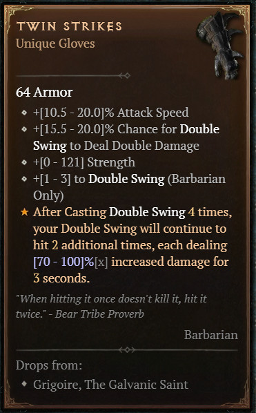 DIABLO 4🔥NEW SEASON🔥‍‍‍‍‍‍Unique Items Twin Strikes