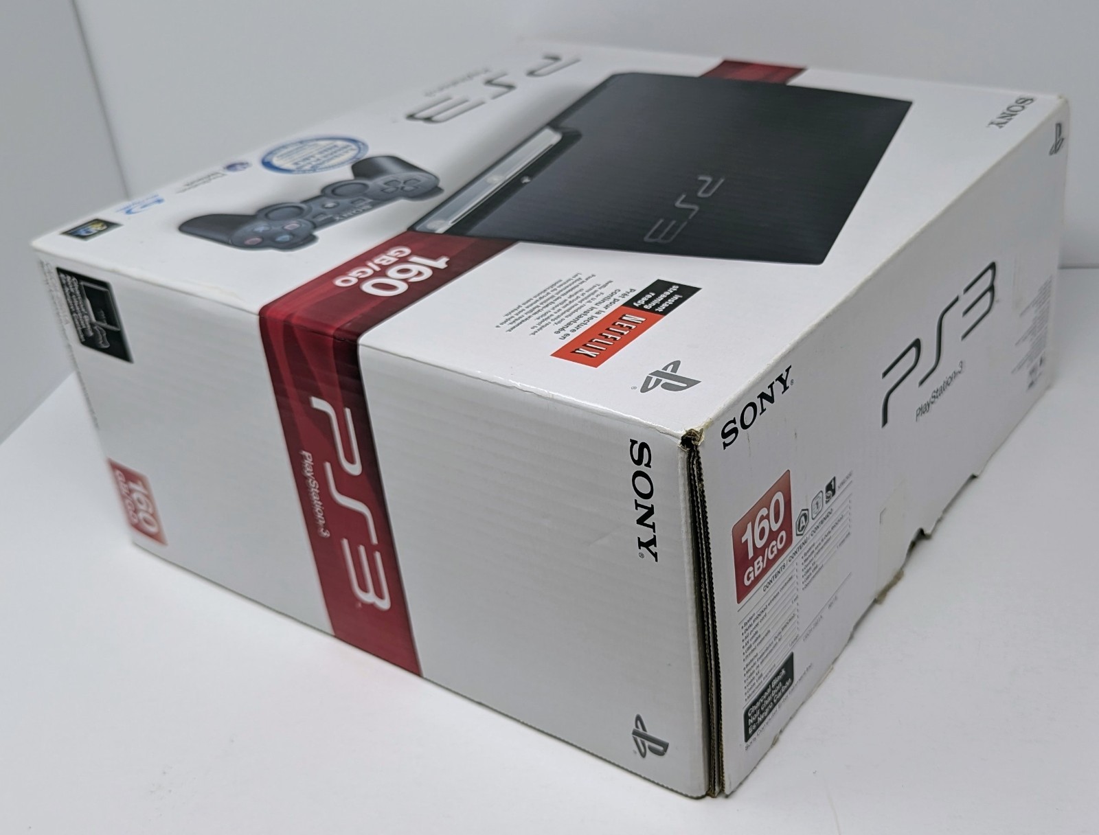 PlayStation 3 PS3 Slim 160GB Console CECH-2501A Bundle w/ Box & 3 Games!