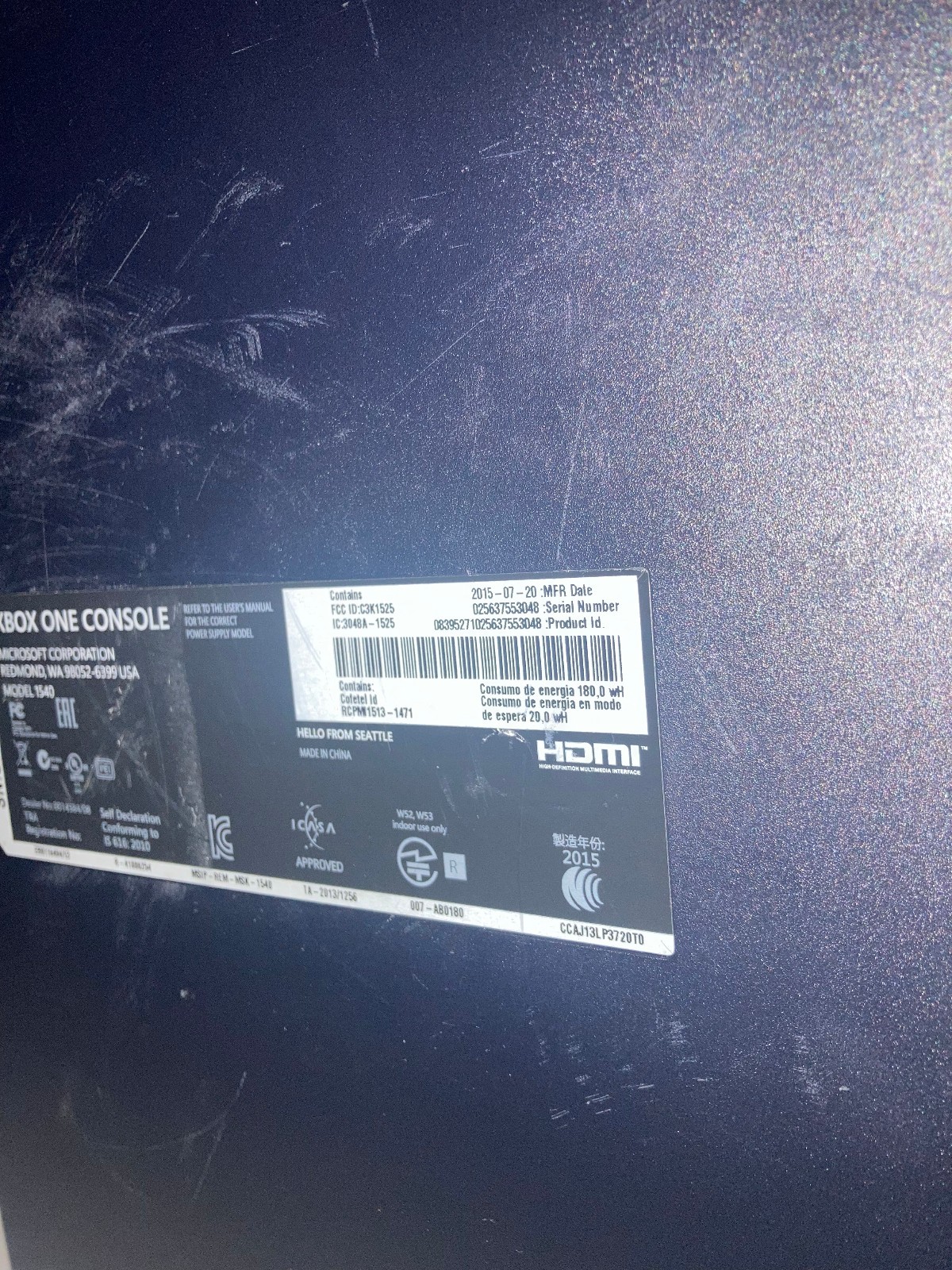 Xbox One 500GB Console 1540 – Working – See Details