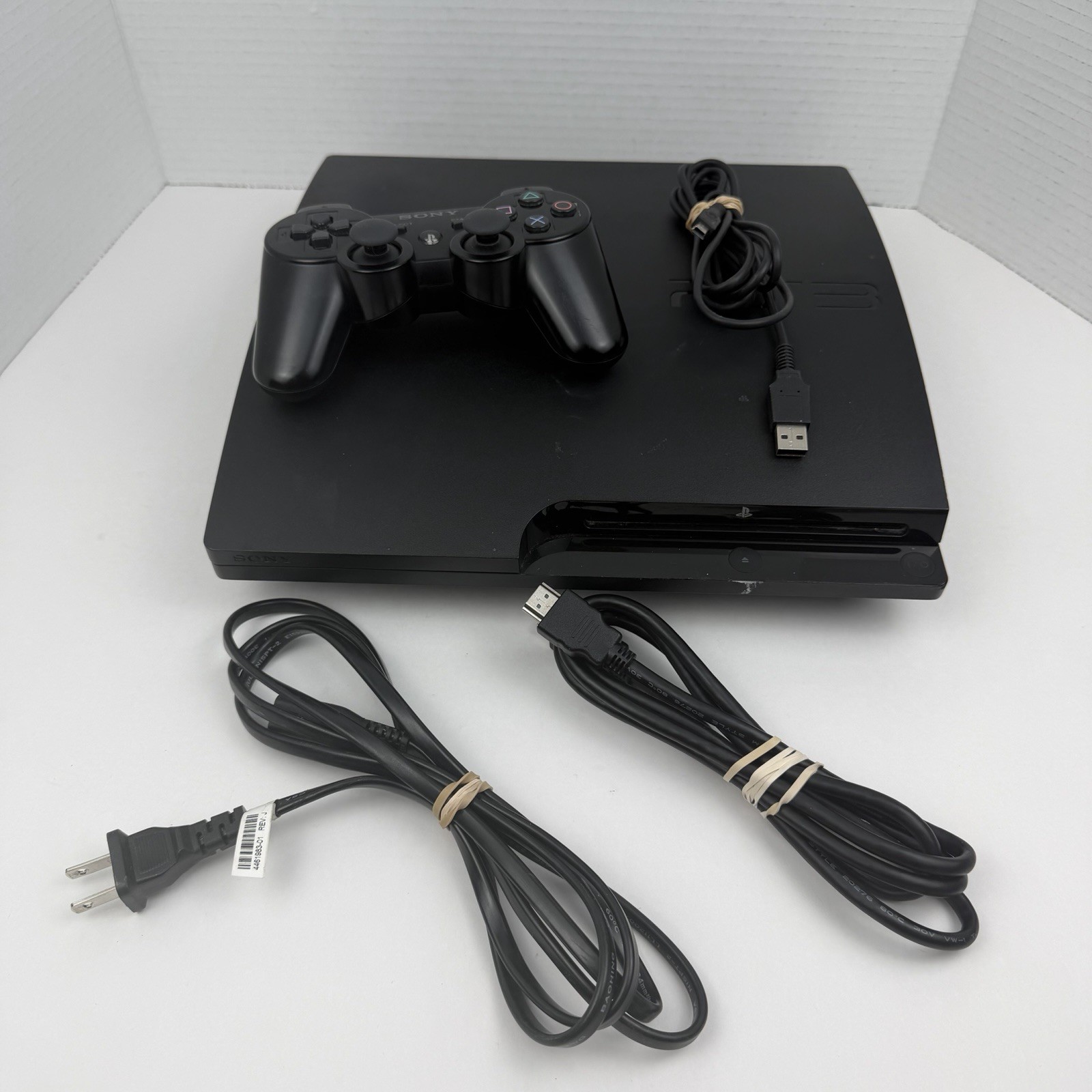 Sony PlayStation 3 PS3 Slim Console 320GB (3001B) w/Controller & Cables Working!