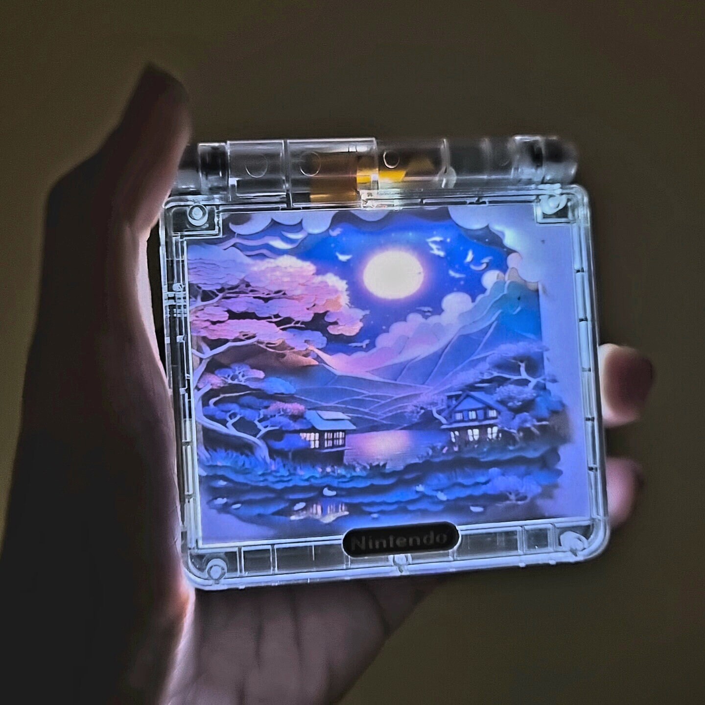 Backlit IPS LCD GBAsp Mod Nintendo Gameboy Advance SP LEDs Lamp The Village