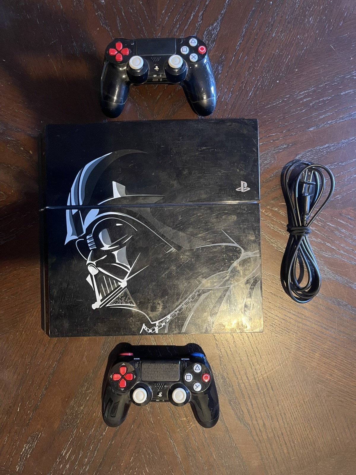 PS4 500GB Console Star Wars Darth Vader Edition Bundle + Controllers & Cable